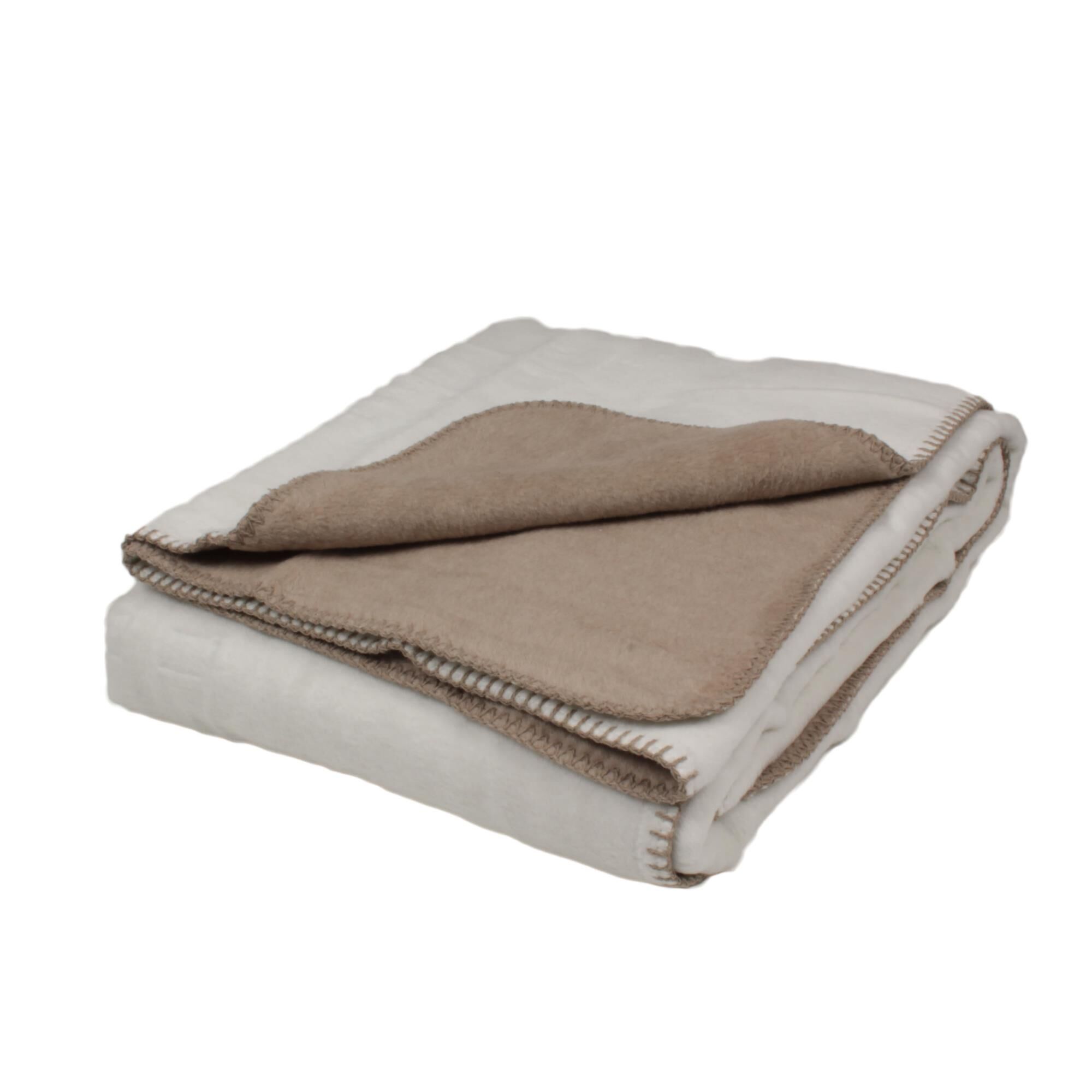 Kuscheldecke TWiiN Taupe / Altweiss 150x200 cm Baumwolle