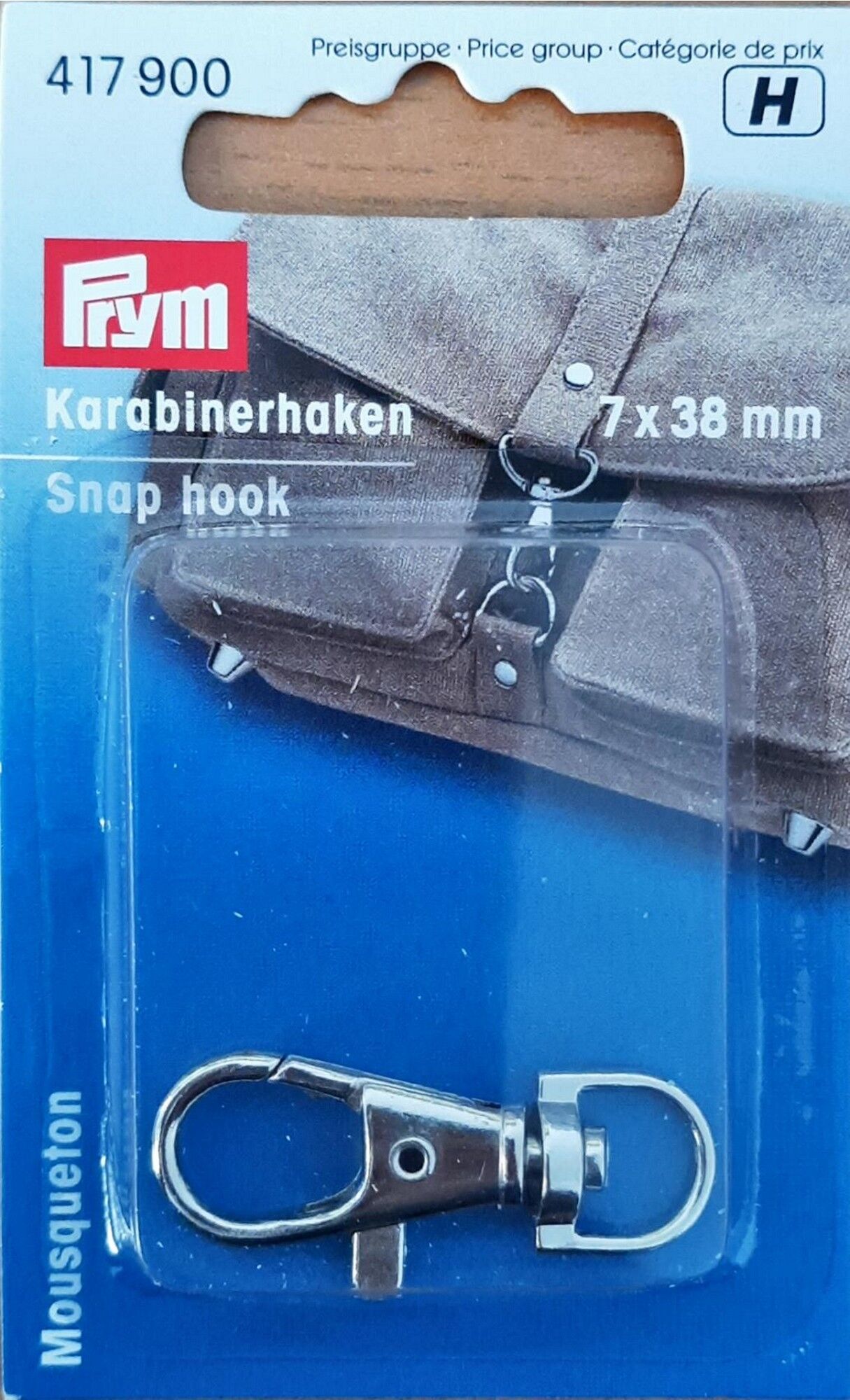 Karabinerhaken 7 x 38 mm silberfarbig