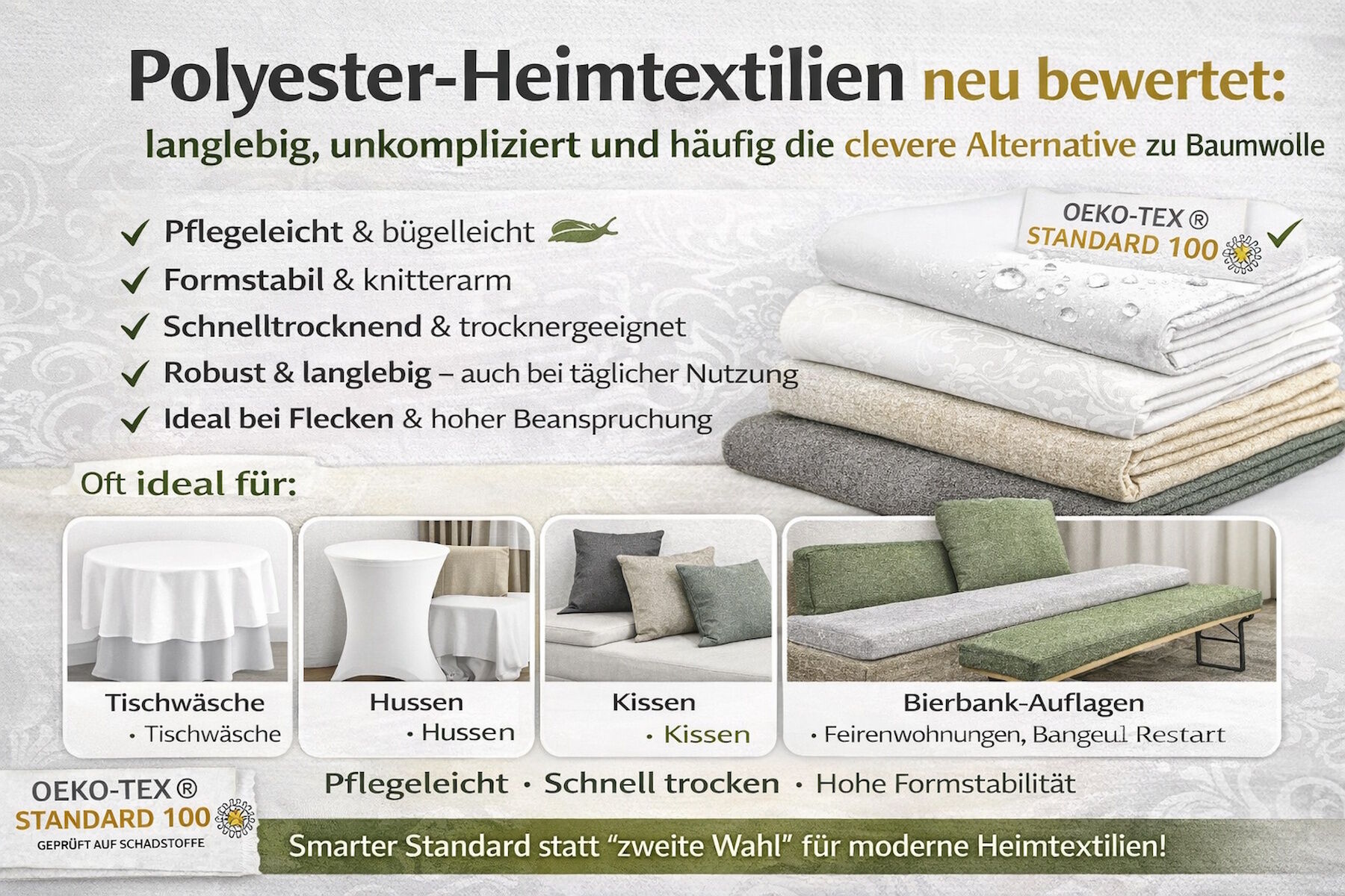 Heimtextilien aus Polyester: Vorteile, Pflege & Einsatz
