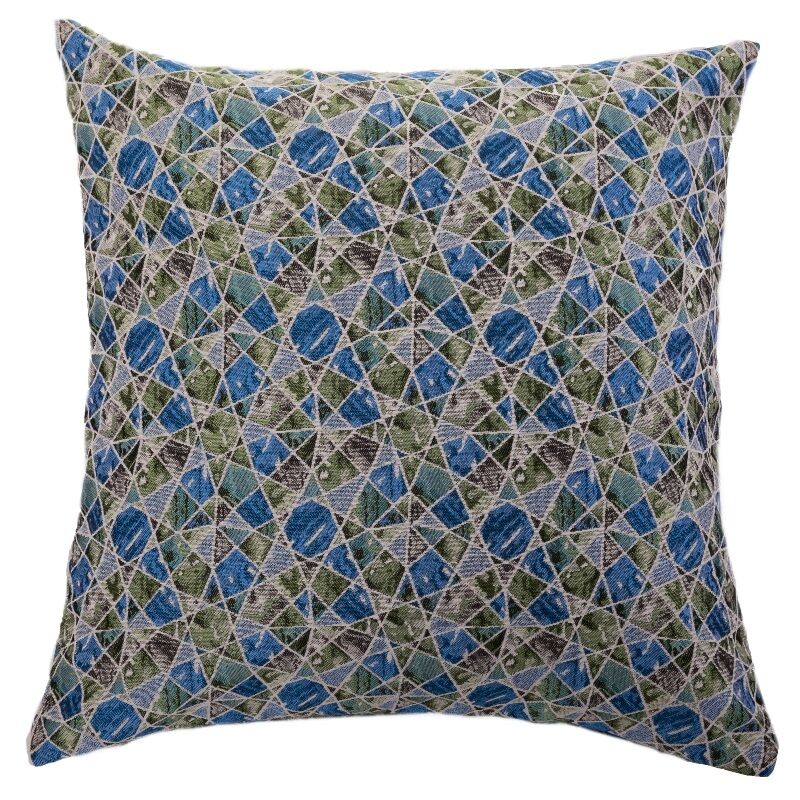 Komplettkissen 40x40 cm Mosaik Blau Grün