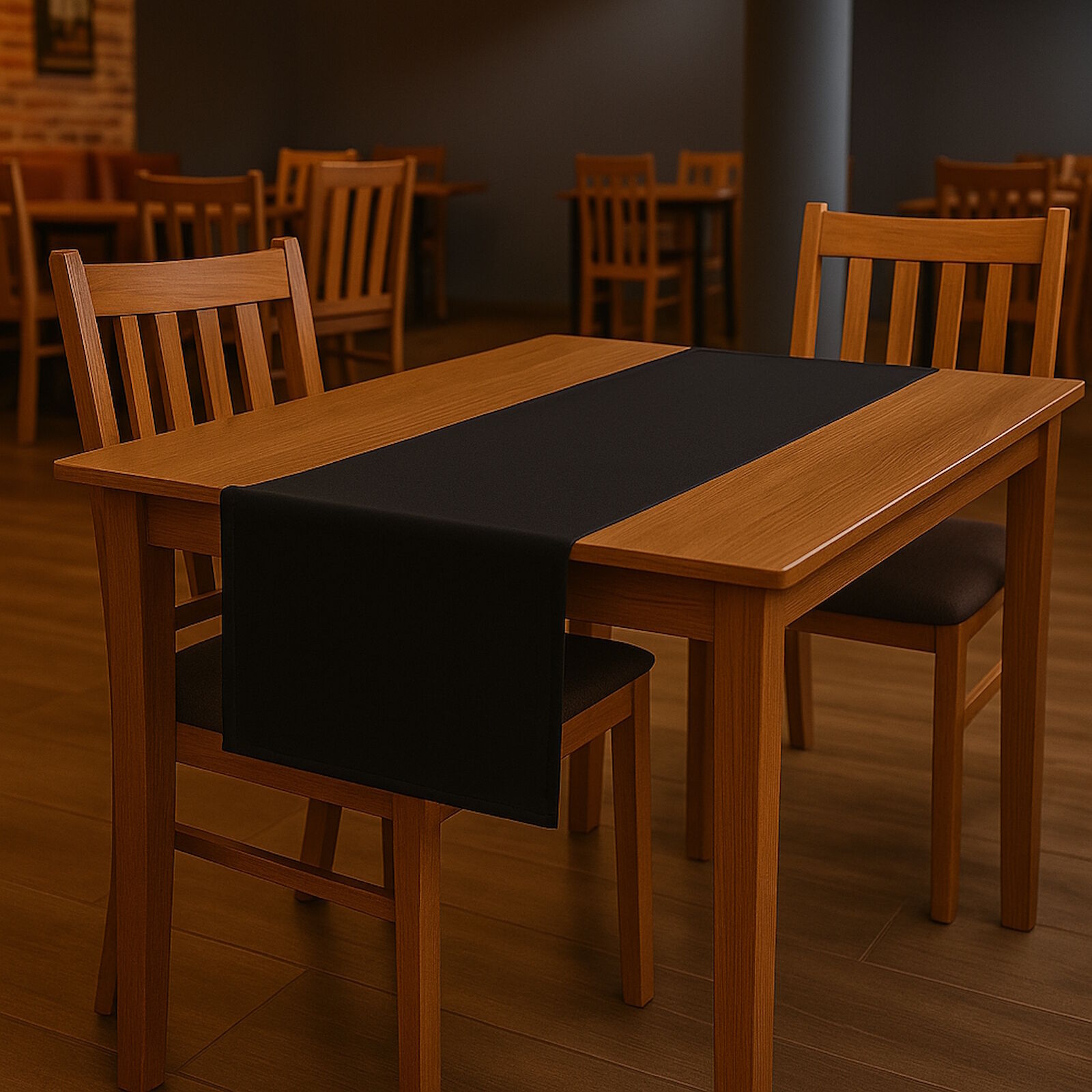 Tischläufer Schwarz 45x145 cm Polyester