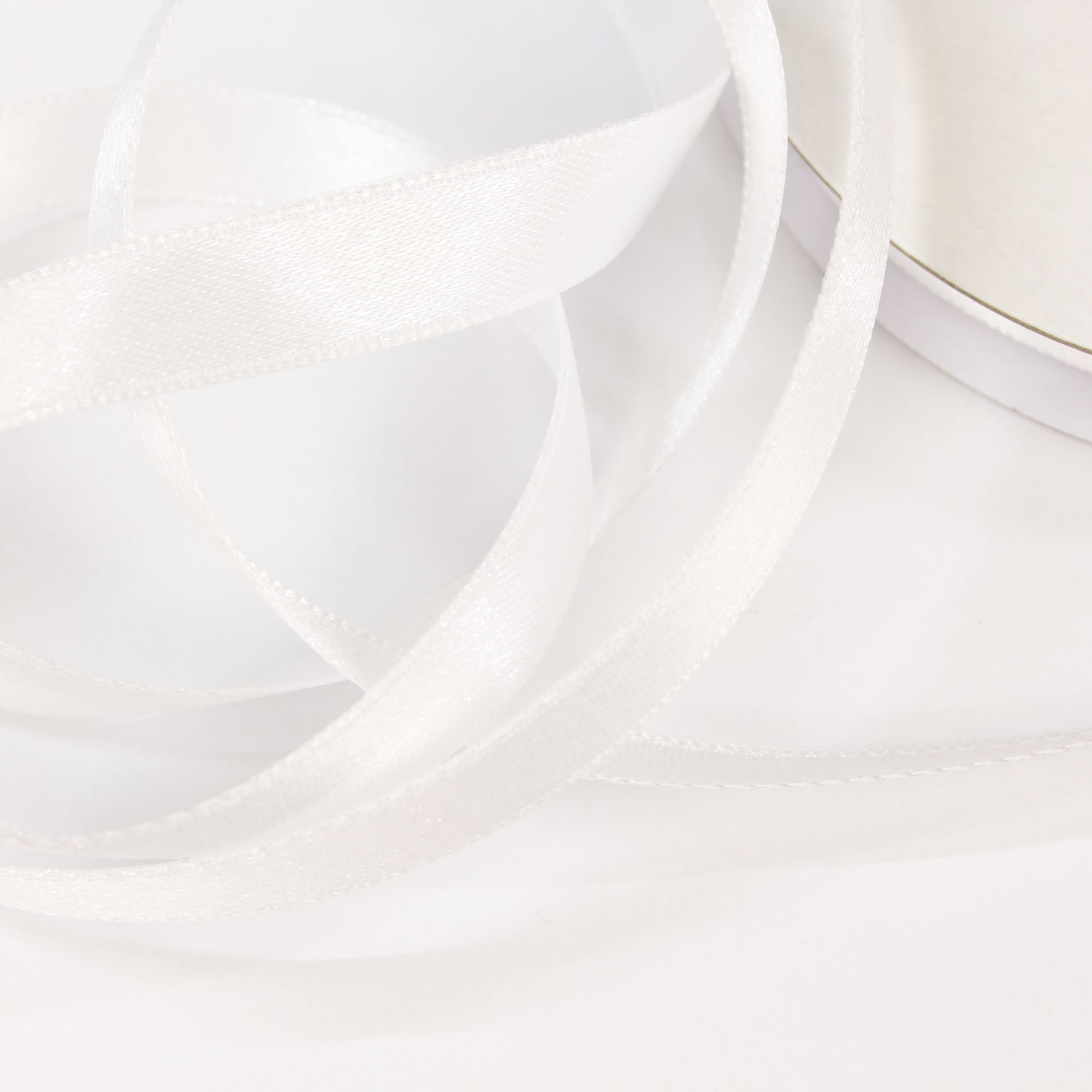 Satinband 10 mm Uni doppelseitig 10m Rolle - Farbe weiß