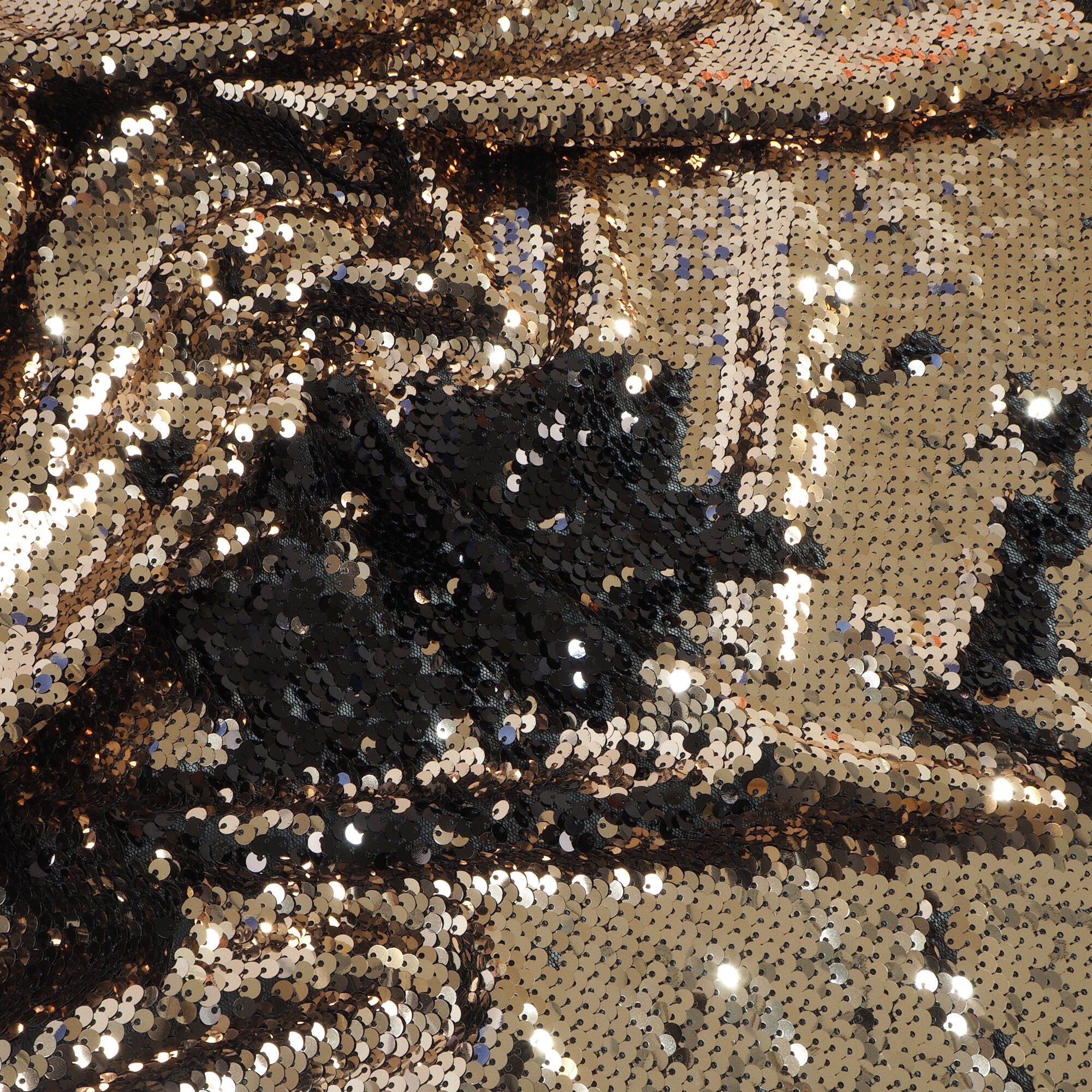 Pailetten Stoff Gold Schwarz
