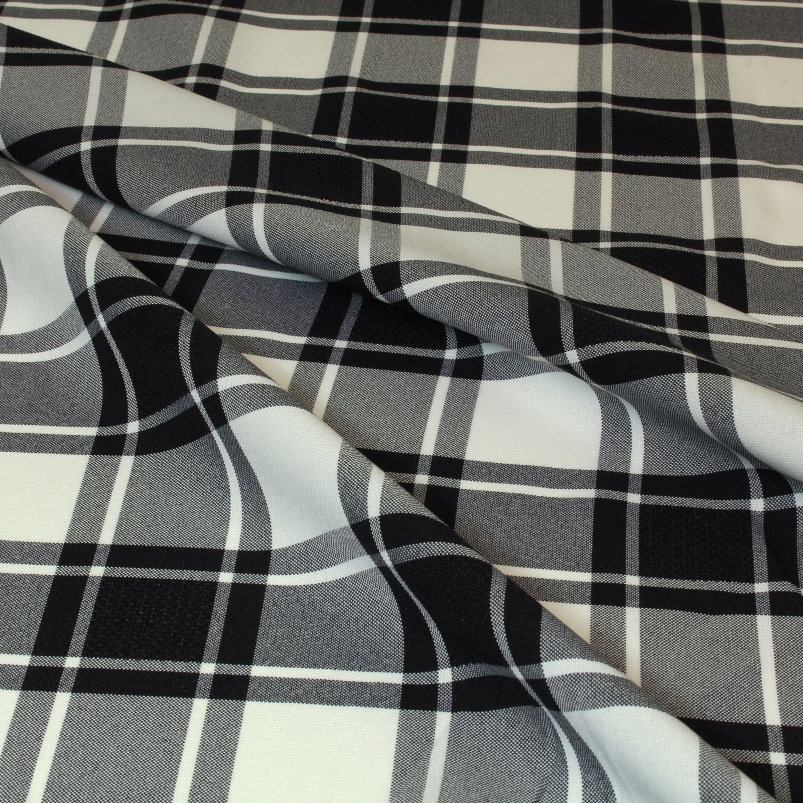 Karierter Stoff Schwarz Polyester