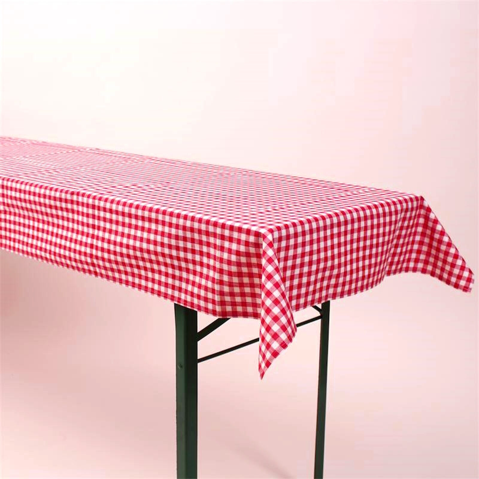 Biertisch Tischdecke Karo Baumwolle-Rot / 100x270 cm