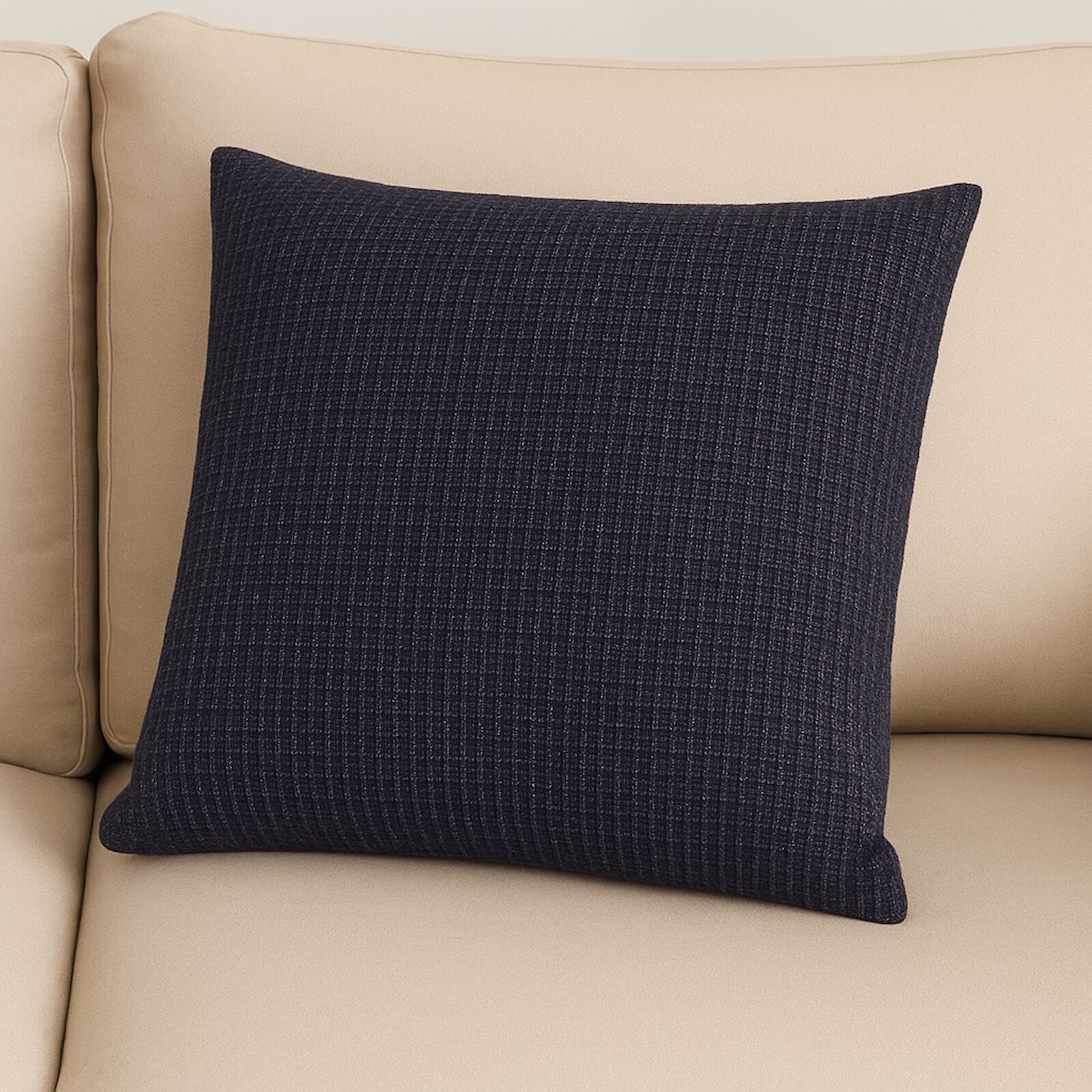 Strick Kissenbezug Blau Marine