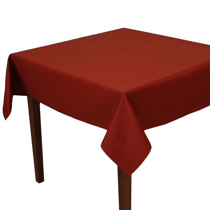 Damast Tischdecke 130x130 cm Terracotta Baumwolle