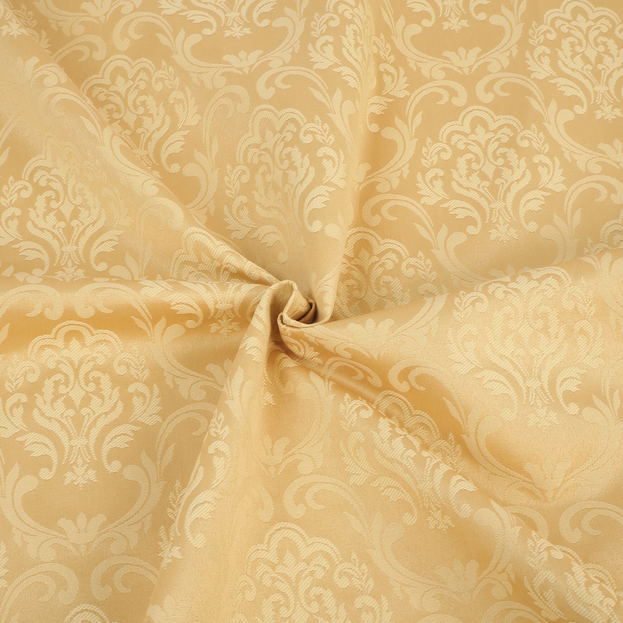 Stoff am Stück Stoff Polyester Jacquard Ornament blau gold Stoff am Stück Stoff Polyester Jacquard Ornament blau gold
