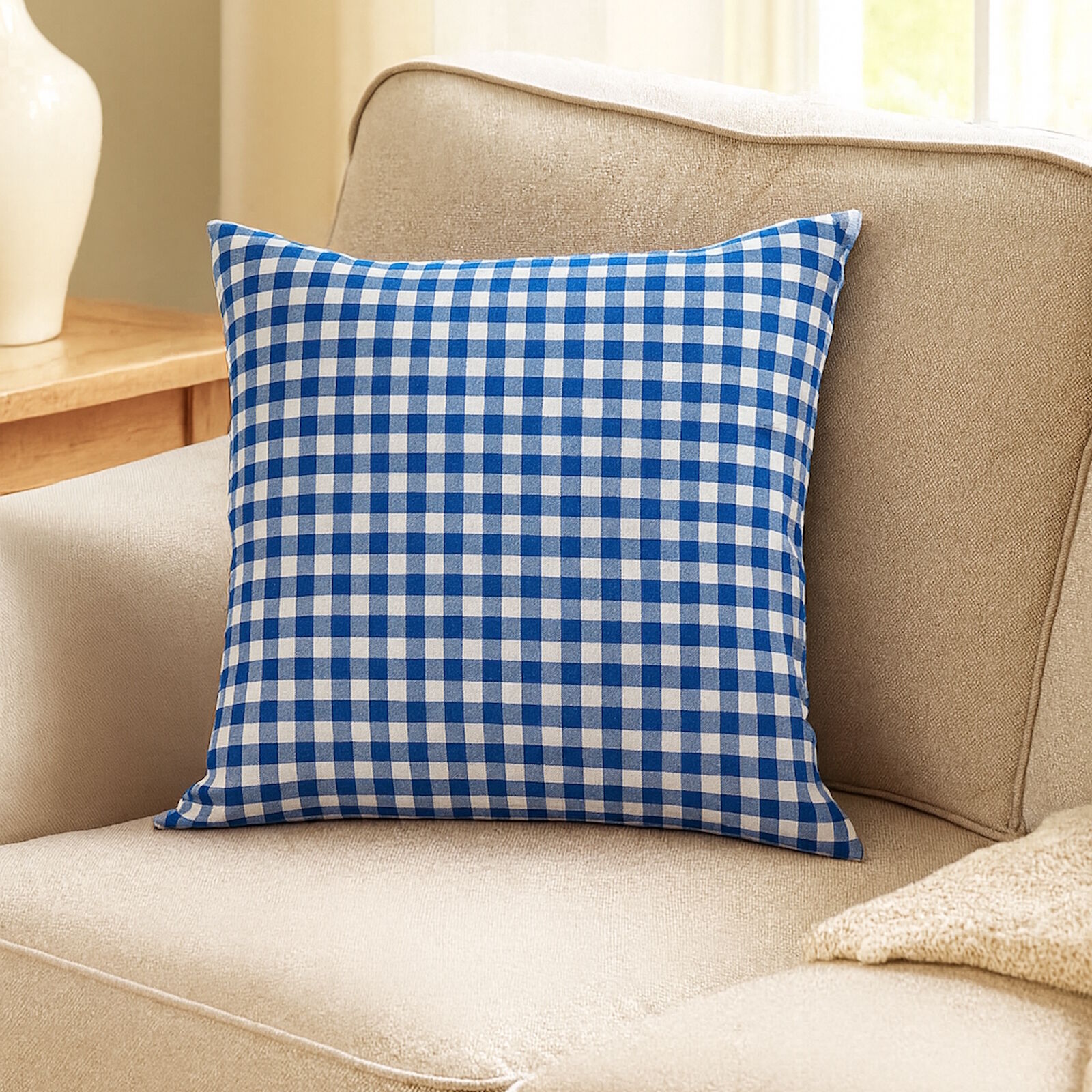 Kissenbezug Karo 1x1 cm Blau