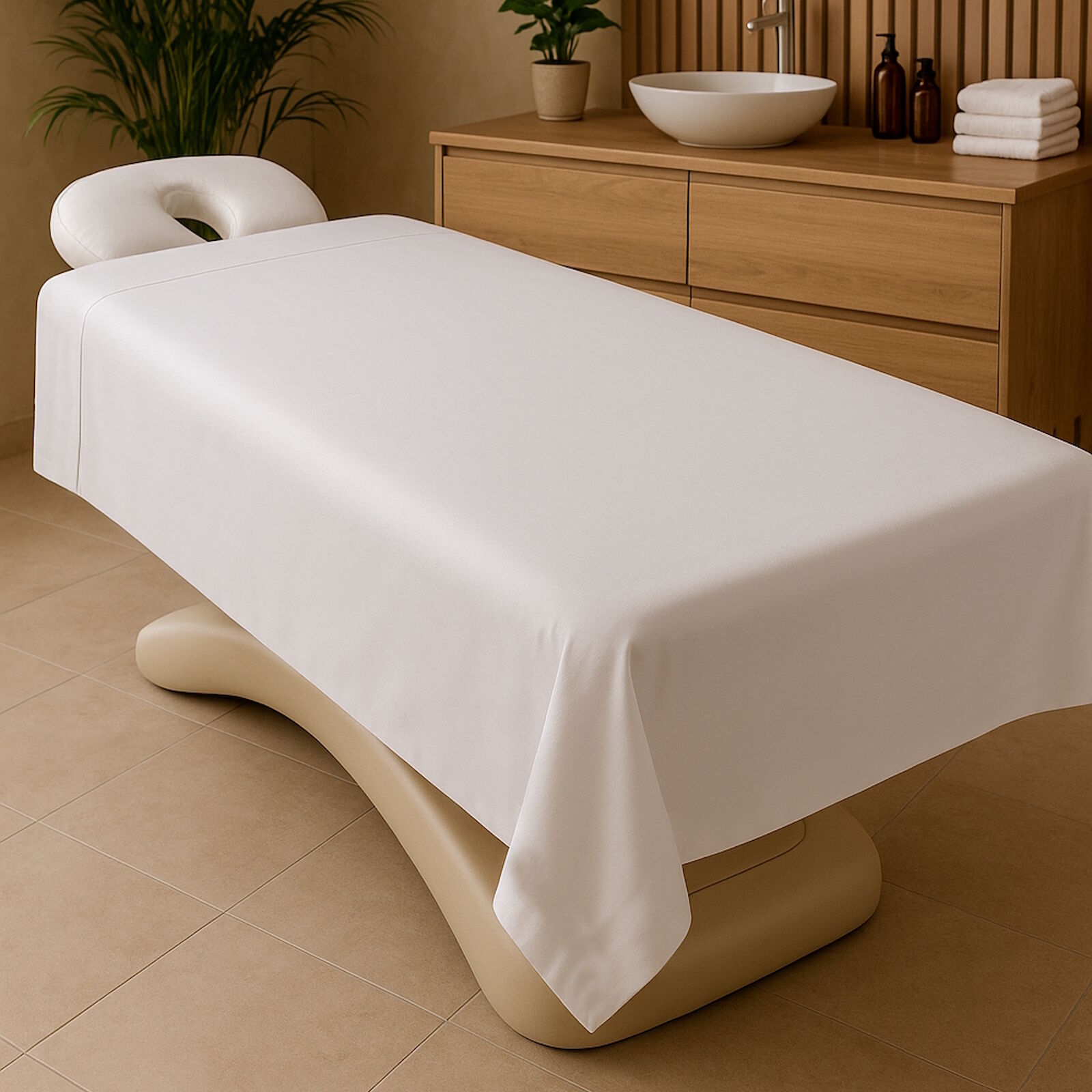 Wellness Laken für Behandlungsliegen Weiß Baumwolle