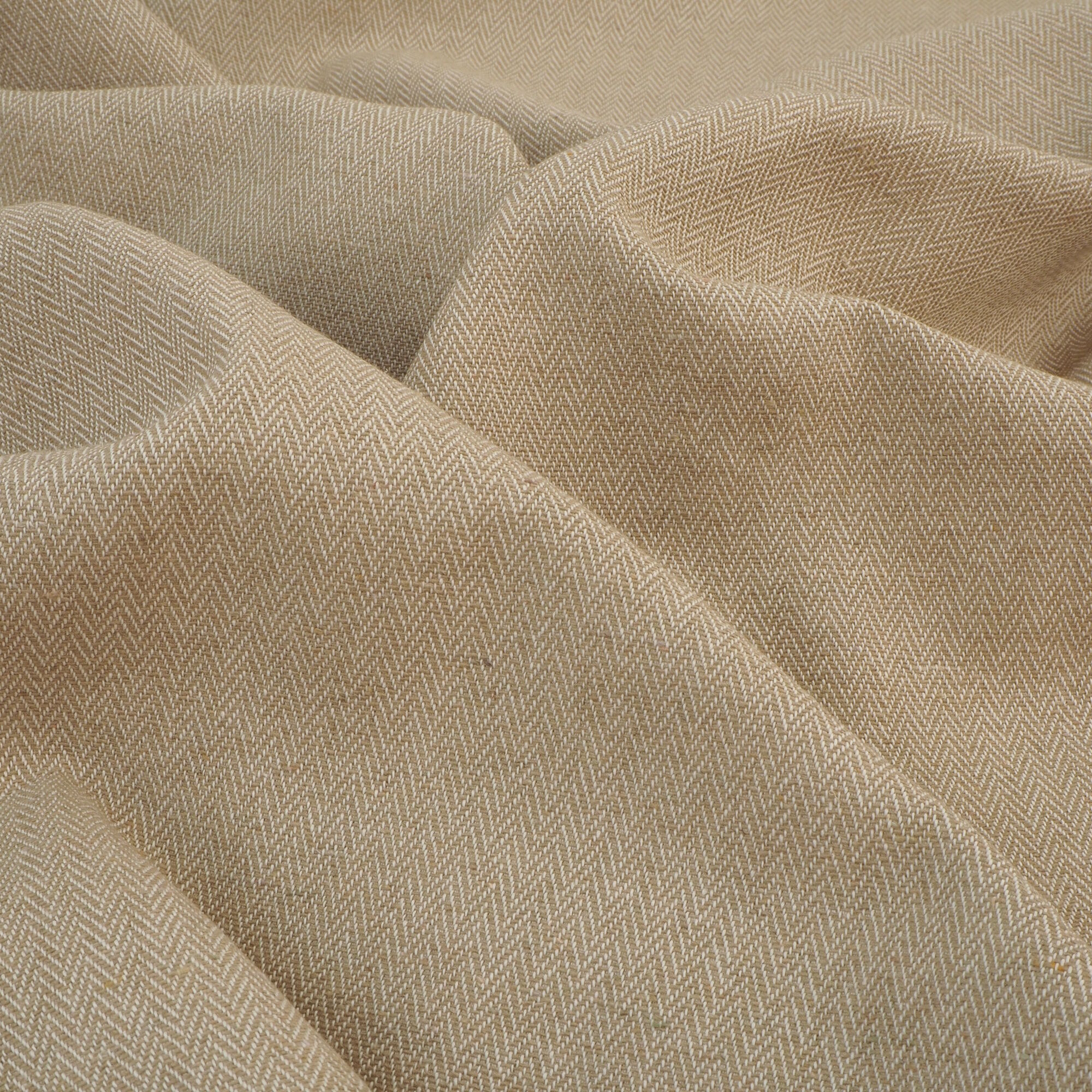 Stoff Meterware Zick Zack Beige Webware Jacquard
