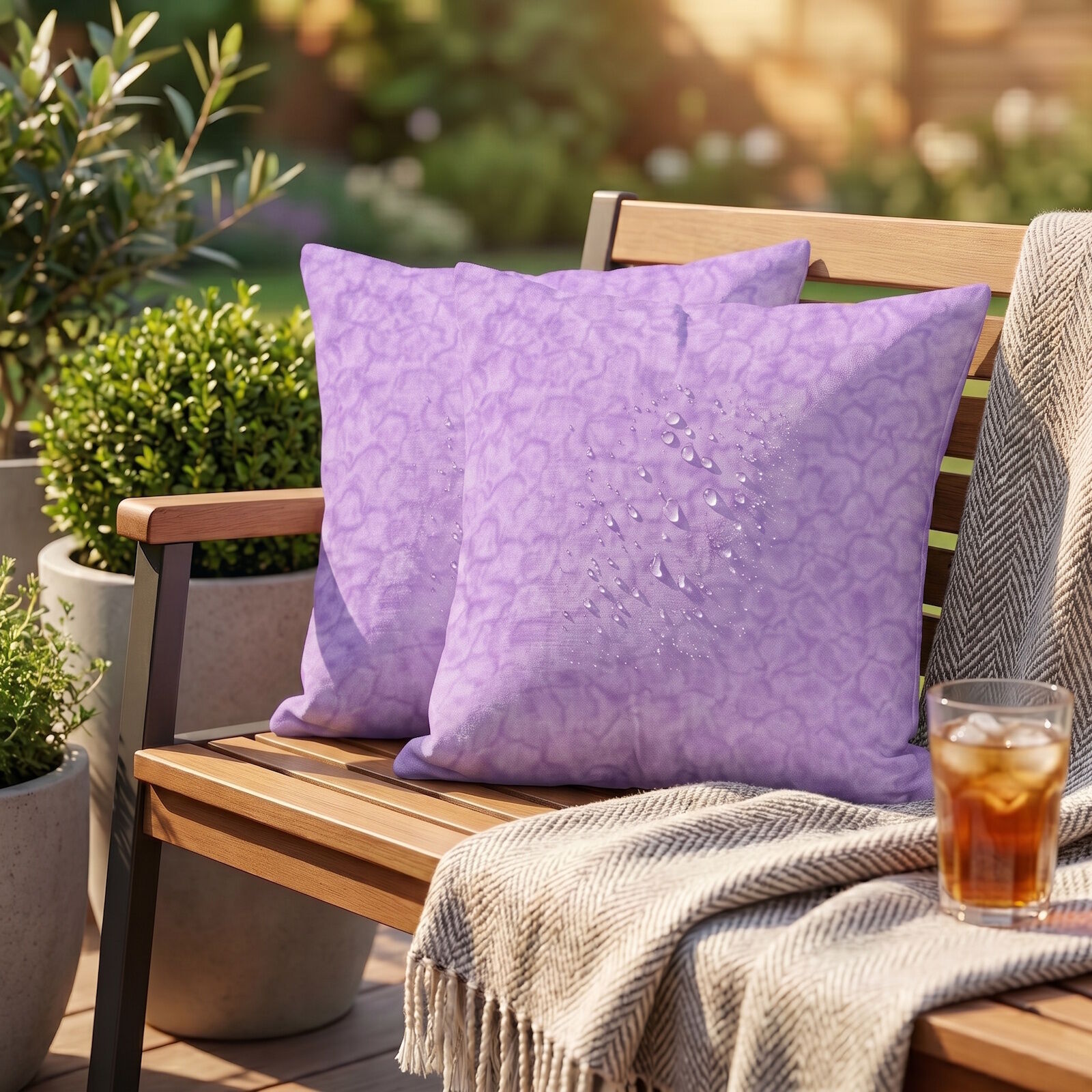 Batik Kissenbezüge Lila 40x40 2er Set Outdoor