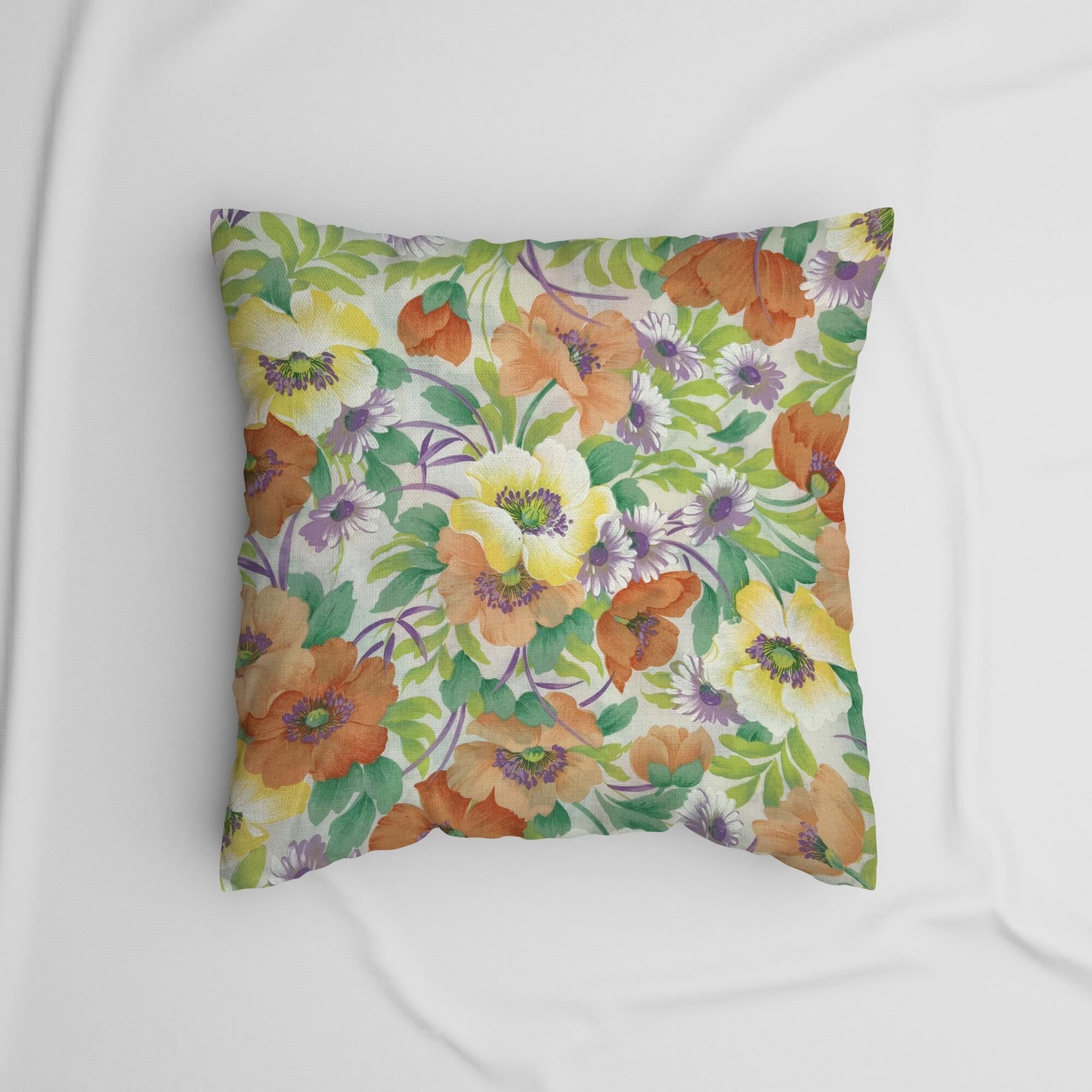 Outdoor Kissenbezug Blumen Orange