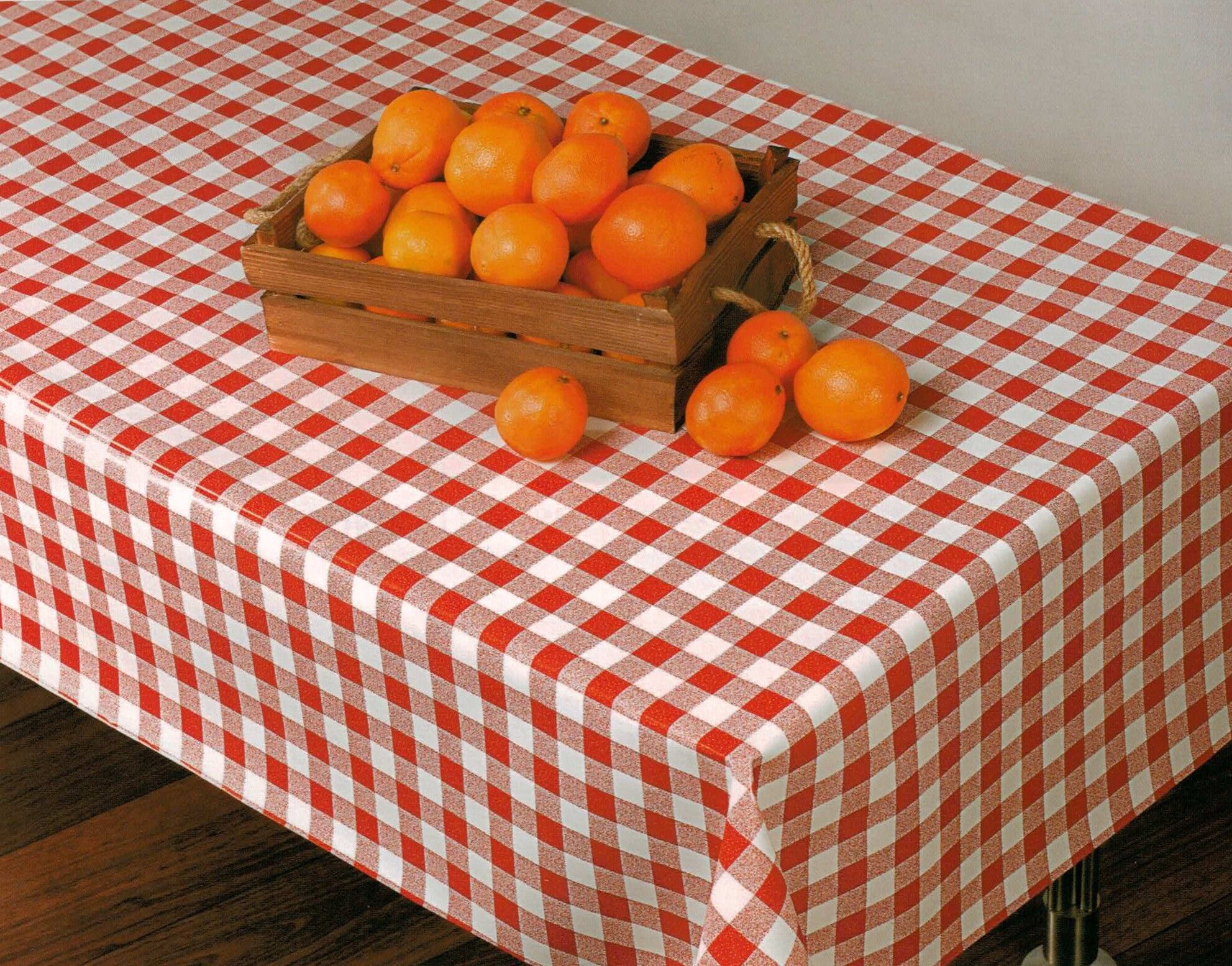 Wachstuch Tischdecke Karo Rot-80x140 cm