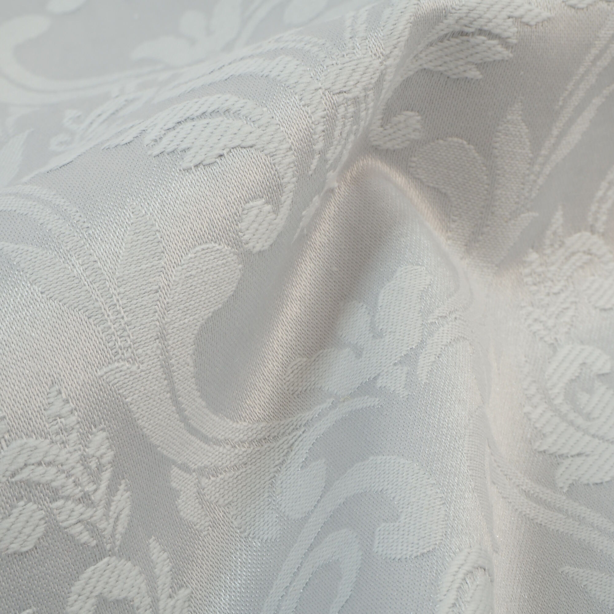 Stoff Premium Jacquard blühender Barock Hellgrau 280cm