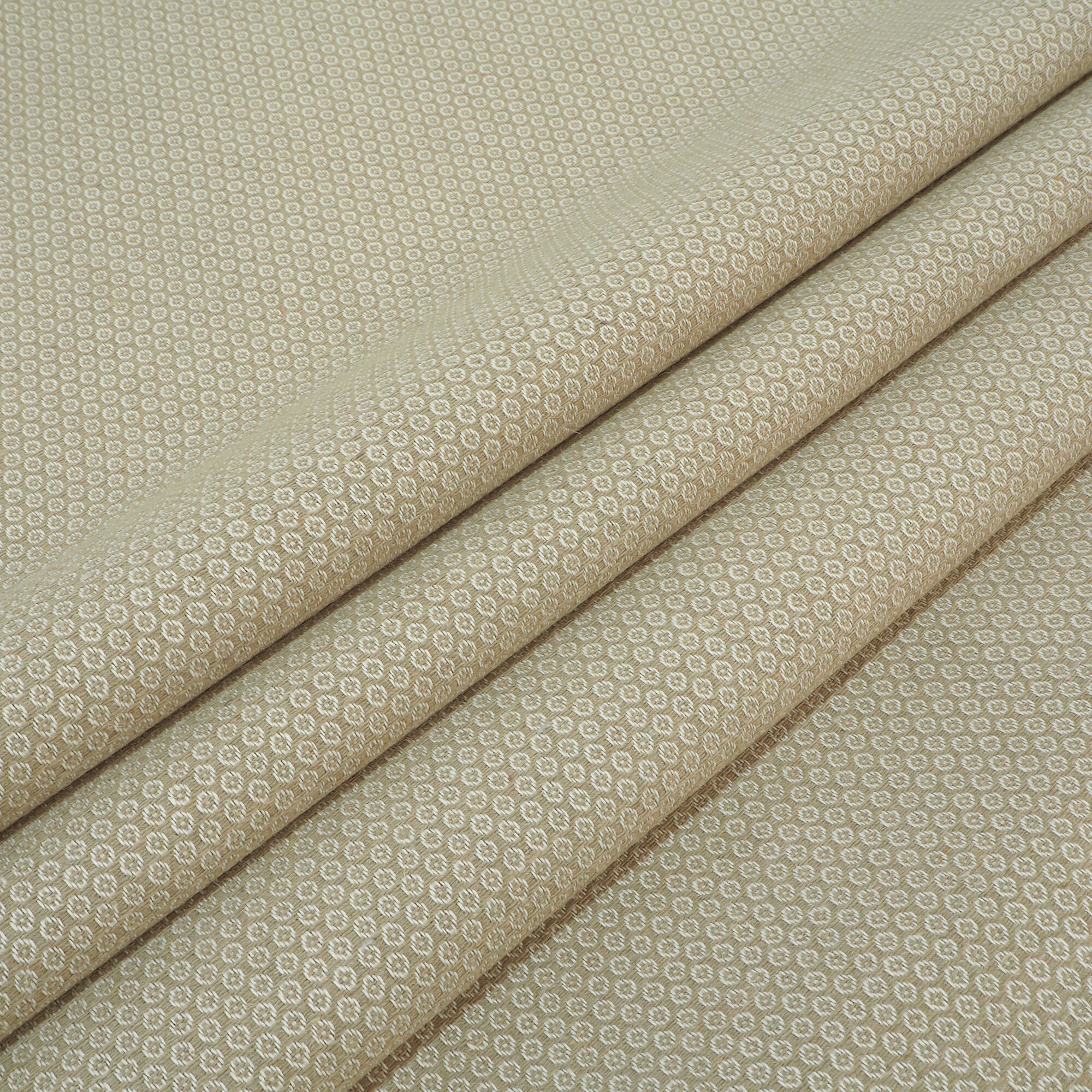 Stoff Meterware Emil Punkte klein beige Webware Jacquard