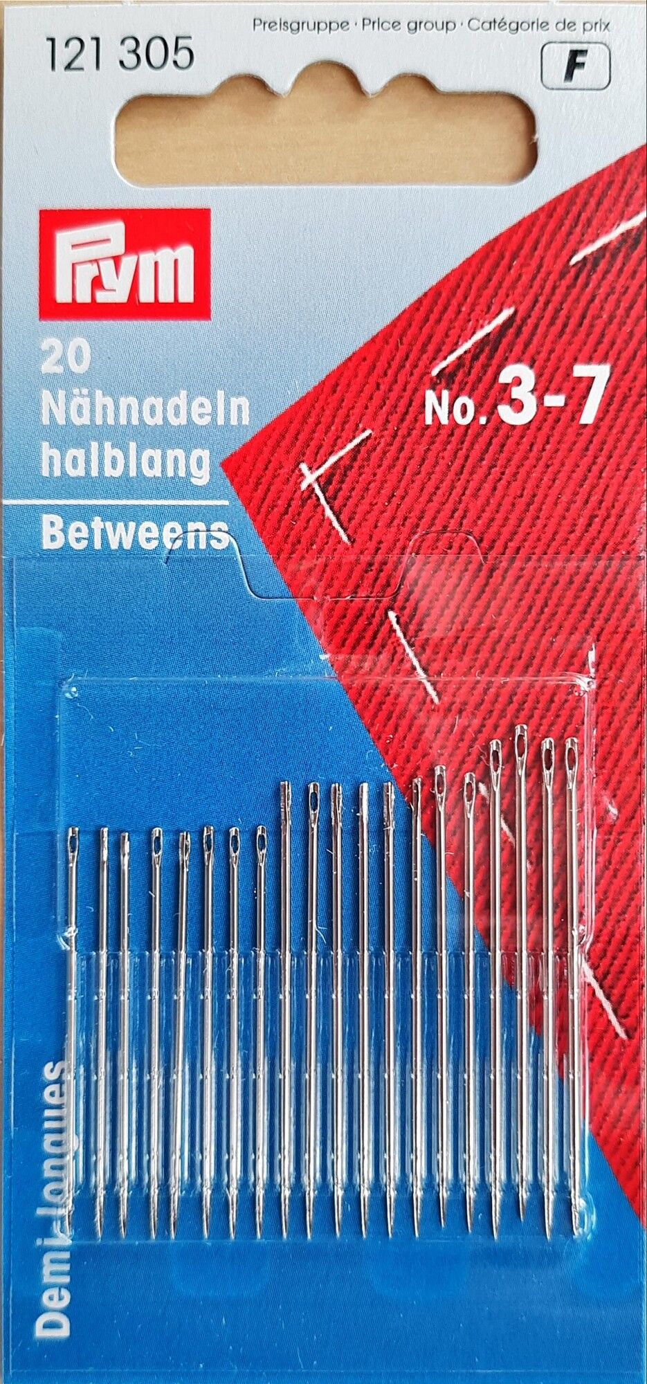 Nähnadeln halblang ST 3-7 silberfarbig