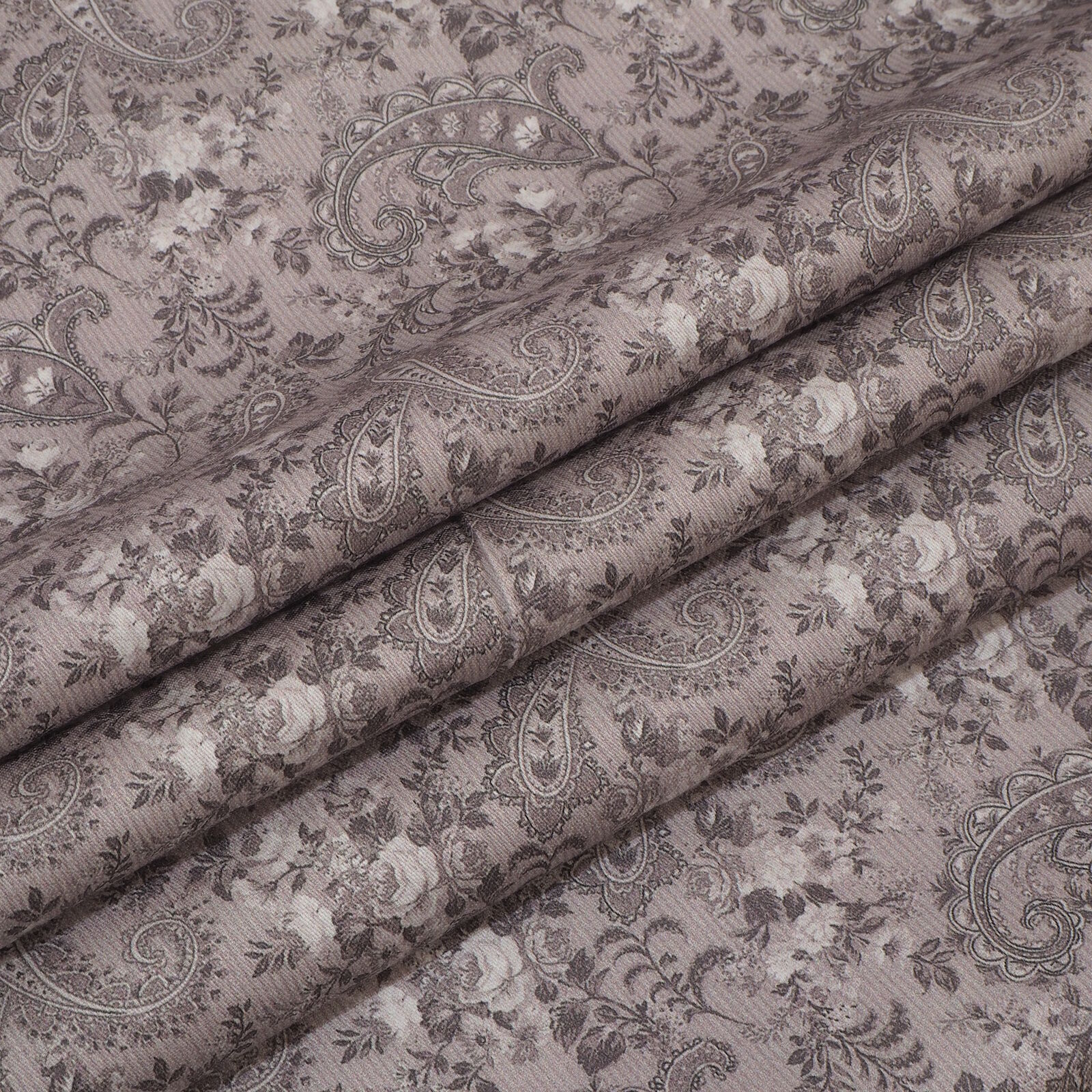 Dirndlstoff Blumen Paisley Grau Tracht