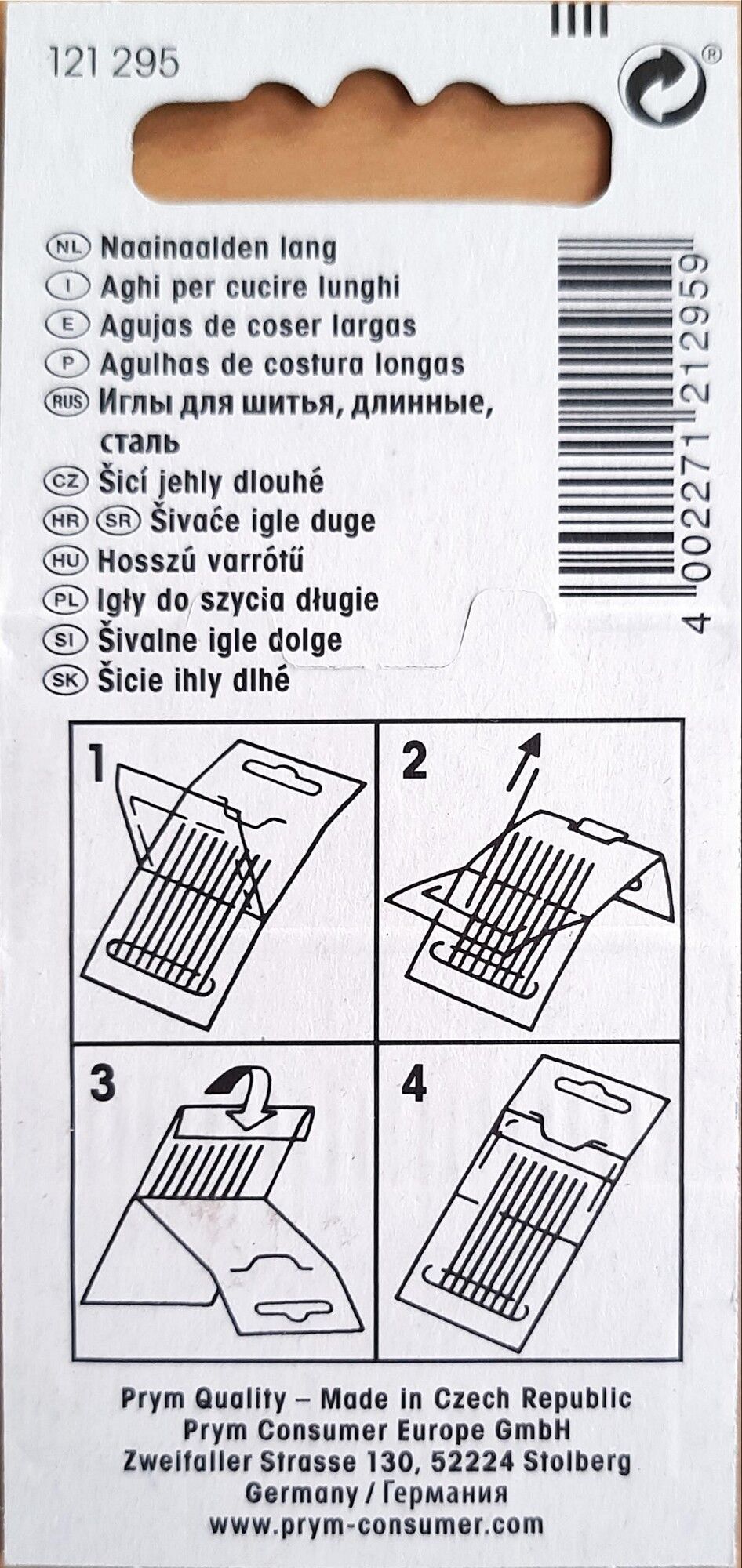 Nähnadeln lang ST 5-9 silberfarbig