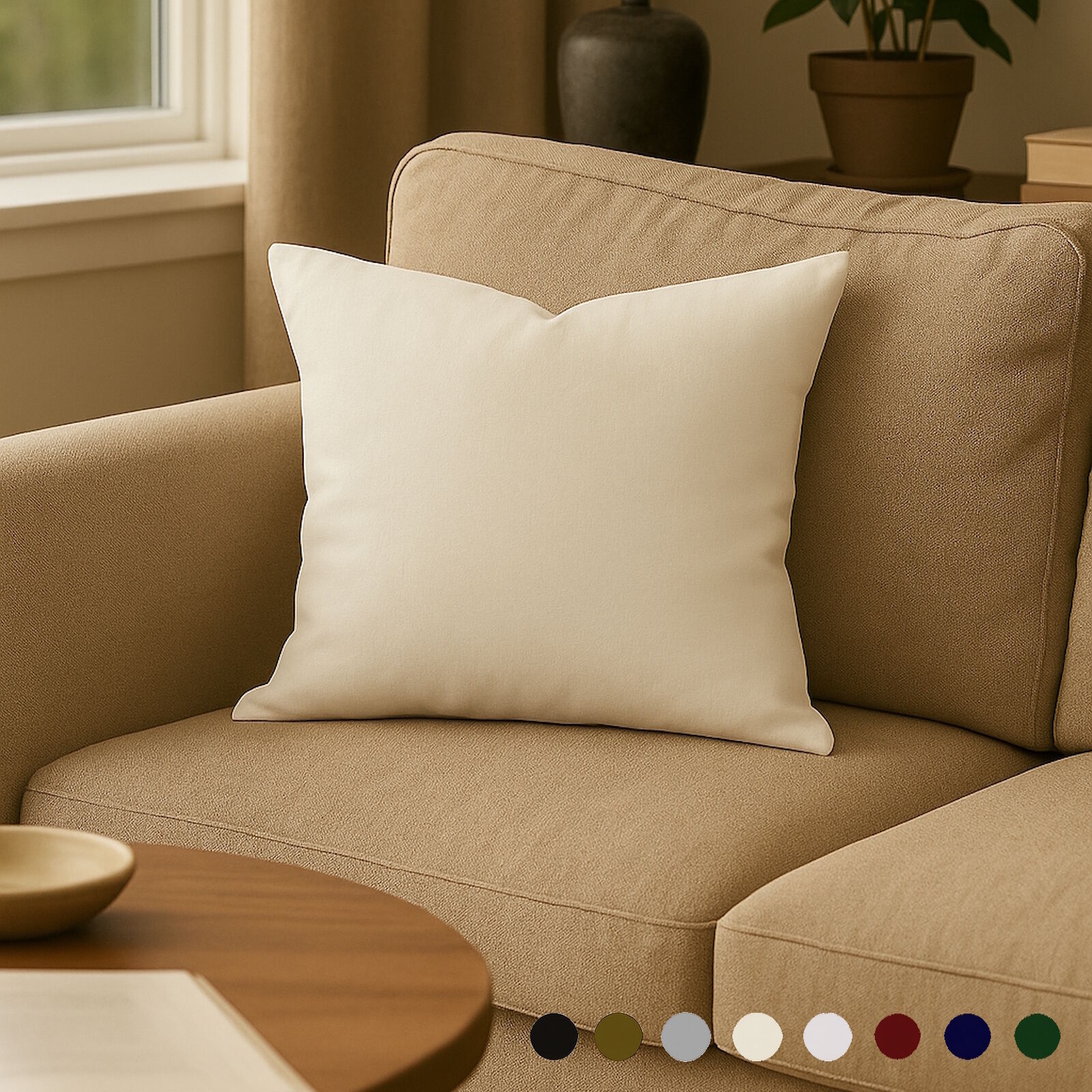 Leinen Kissenbezug Uni