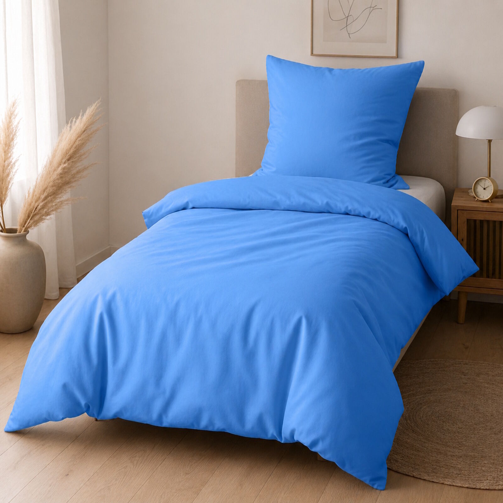 Mako Satin Bettwäsche 135x200 Blau