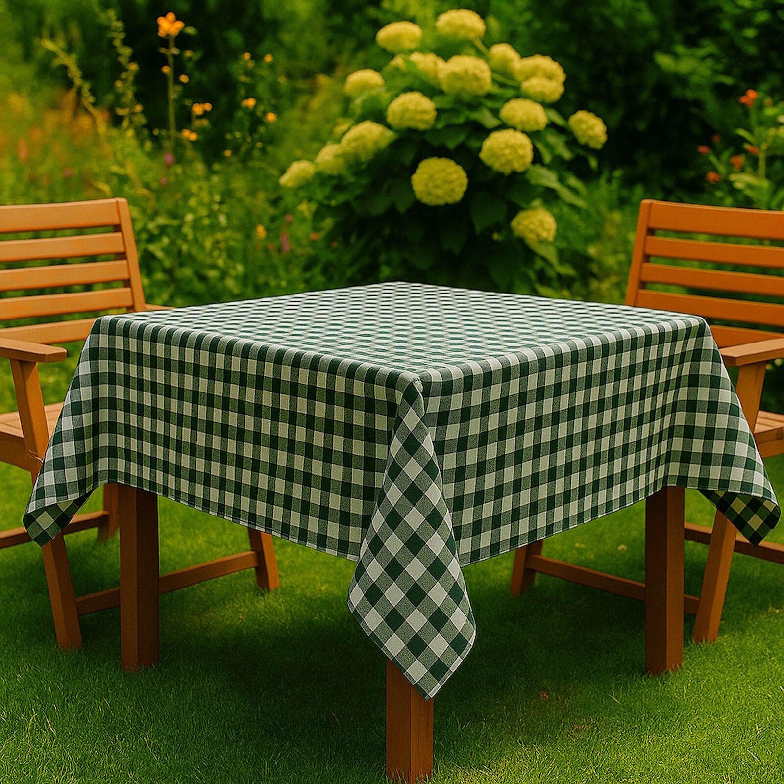 Wachstuch Tischdecke Karo Grün