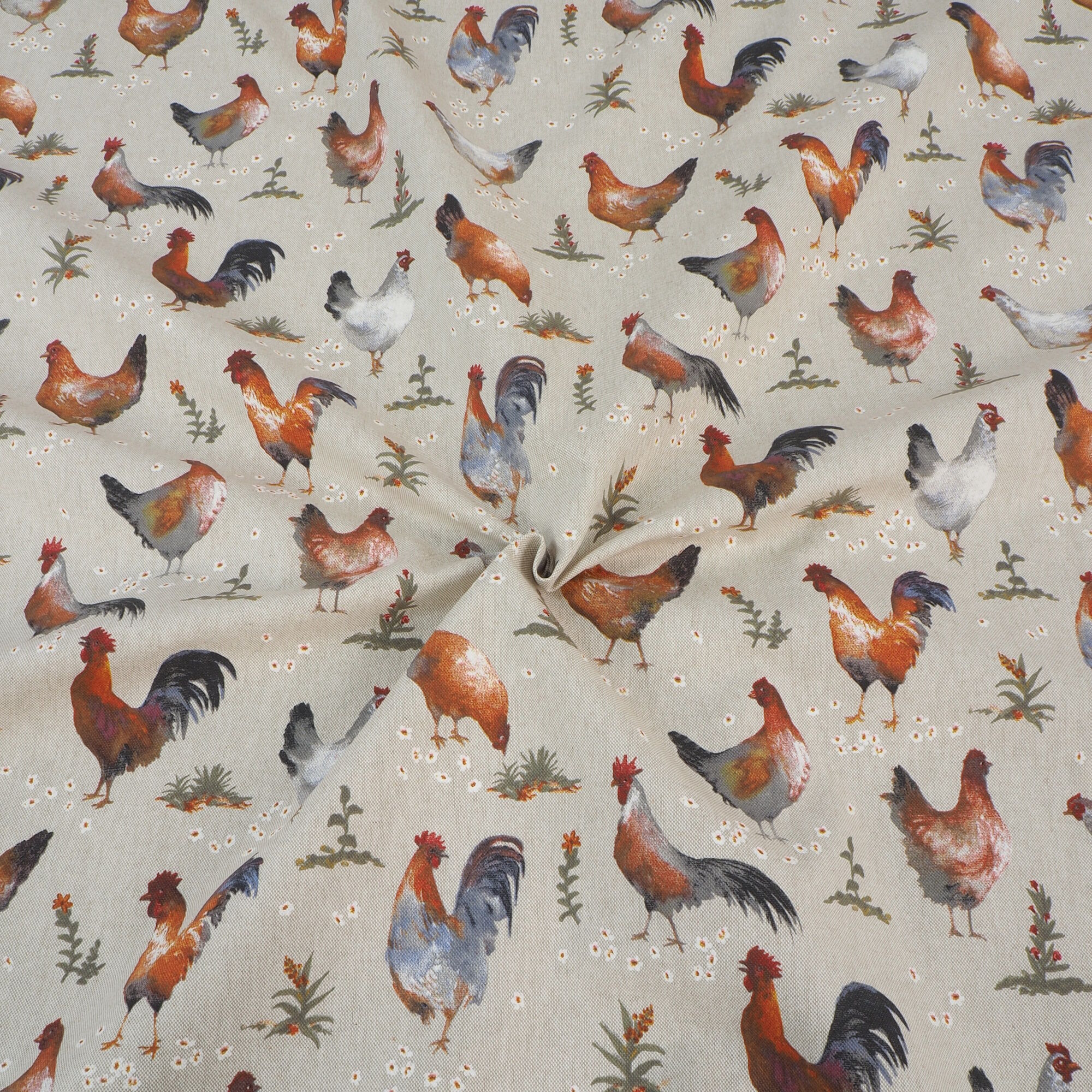 Stoff Meterware Hühner Chickens