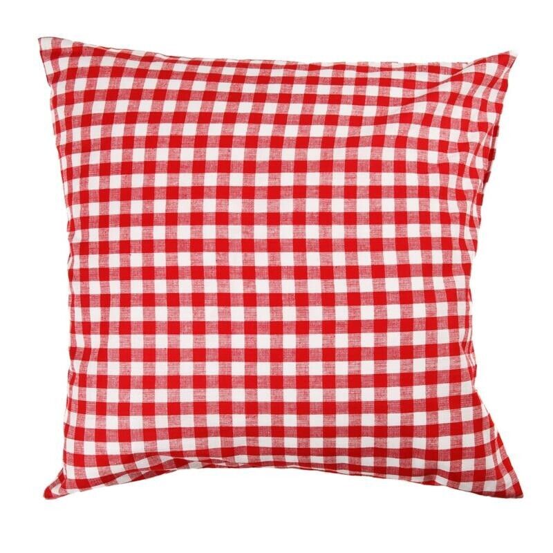 Kissenbezug Karo 1x1 cm Hotelverschluss-40x40-Rot
