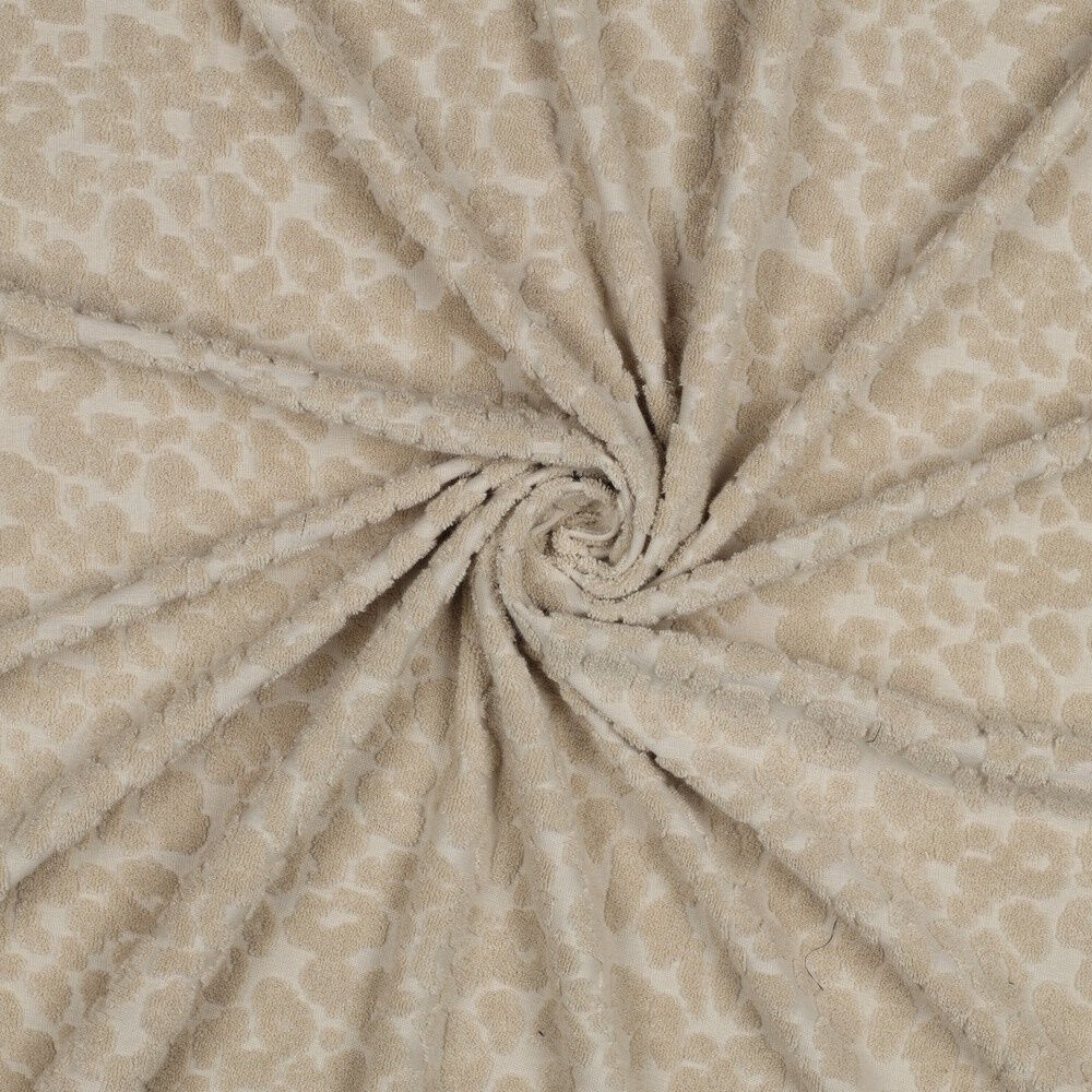 Frottee Stoff Leopard Beige Baumwolle