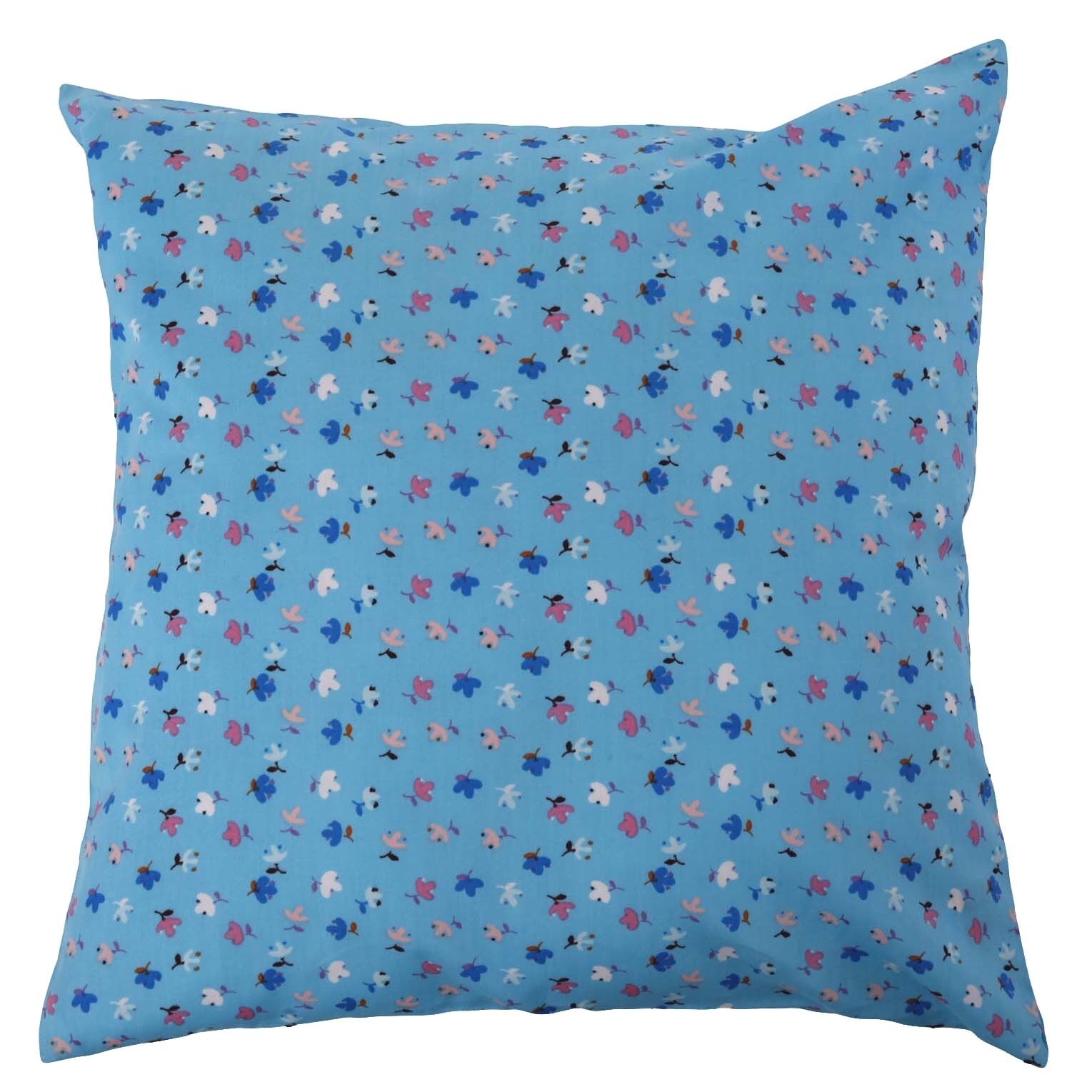 Kissenbezug 40x40 cm Bunte Blumen Blau