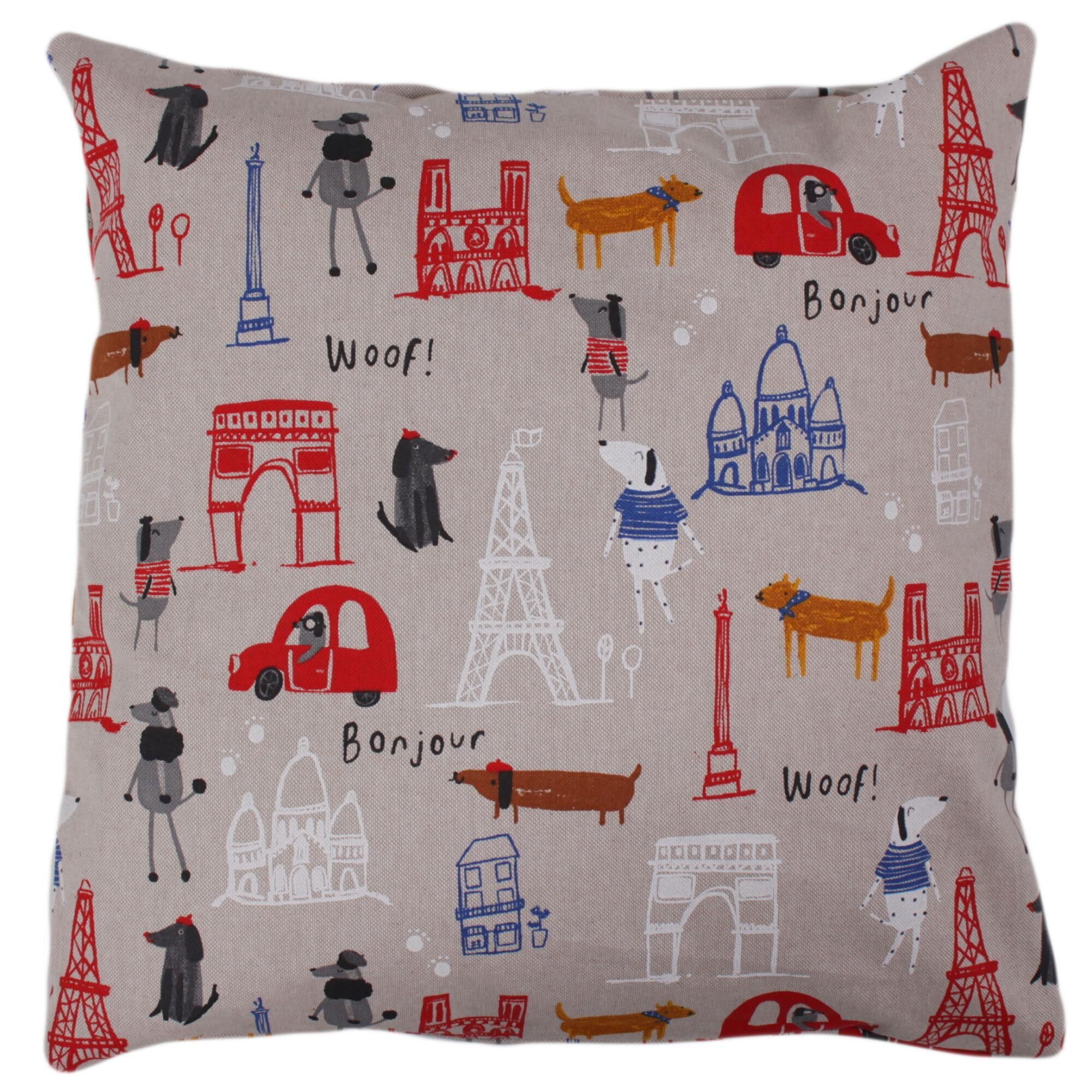 Kissenbezug 40x40 cm Bonjour Woof! Half Panama