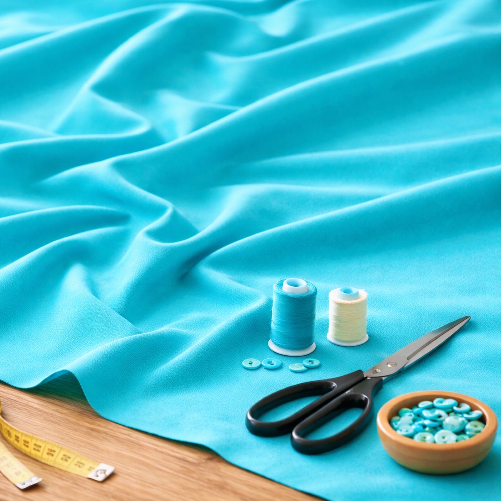 Stoff Meterware Baumwolle Linon Türkis