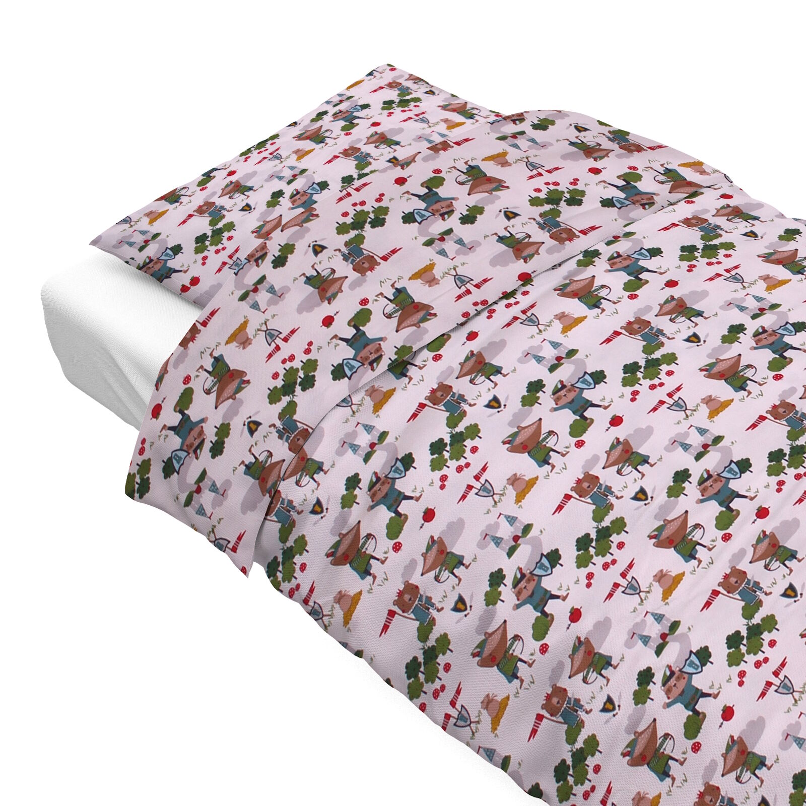Kinderbettwäsche 100x135 40x60 cm Abenteuer Tiere Jersey