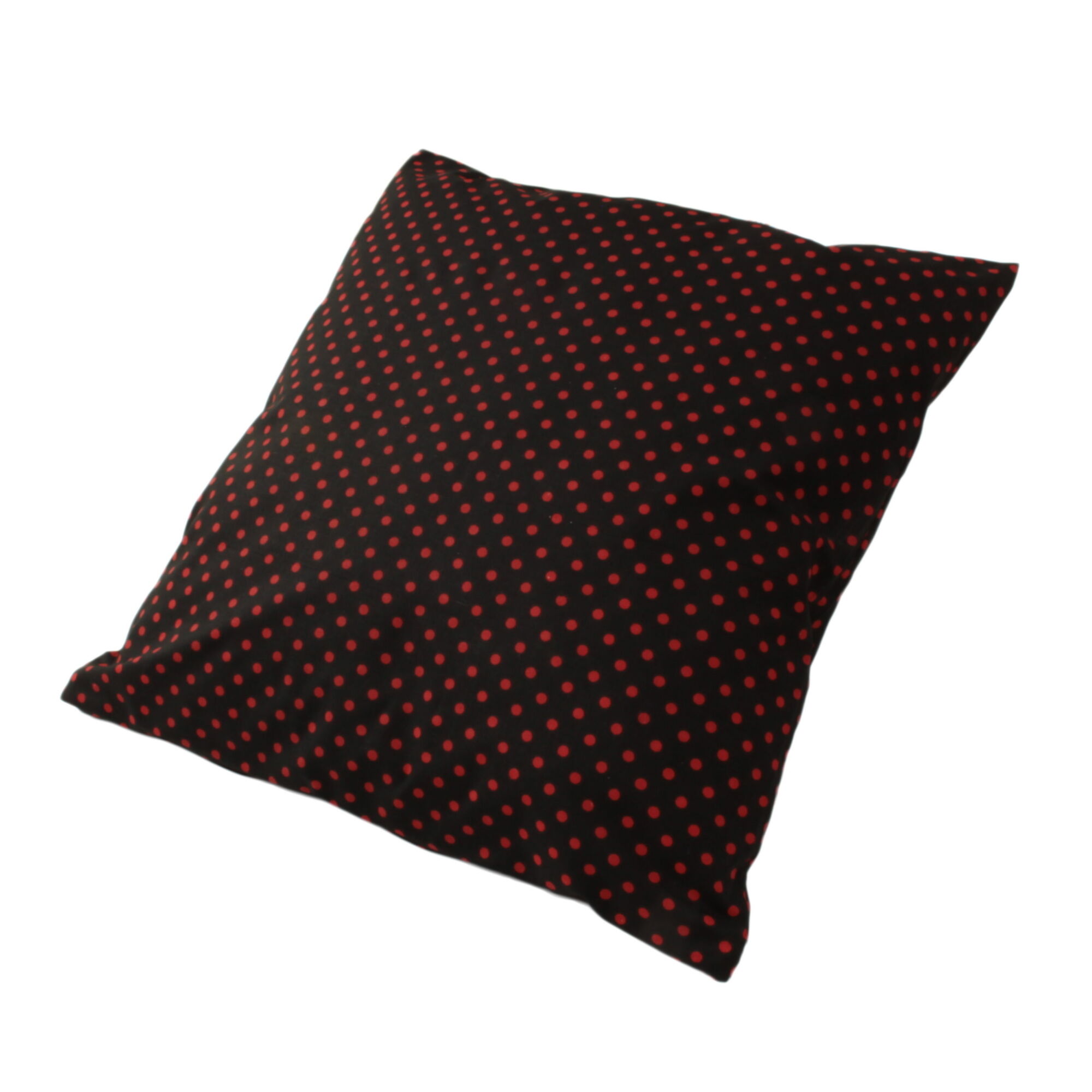 Kissenbezug 40x40 cm Punkte 5 mm Rot auf Schwarz