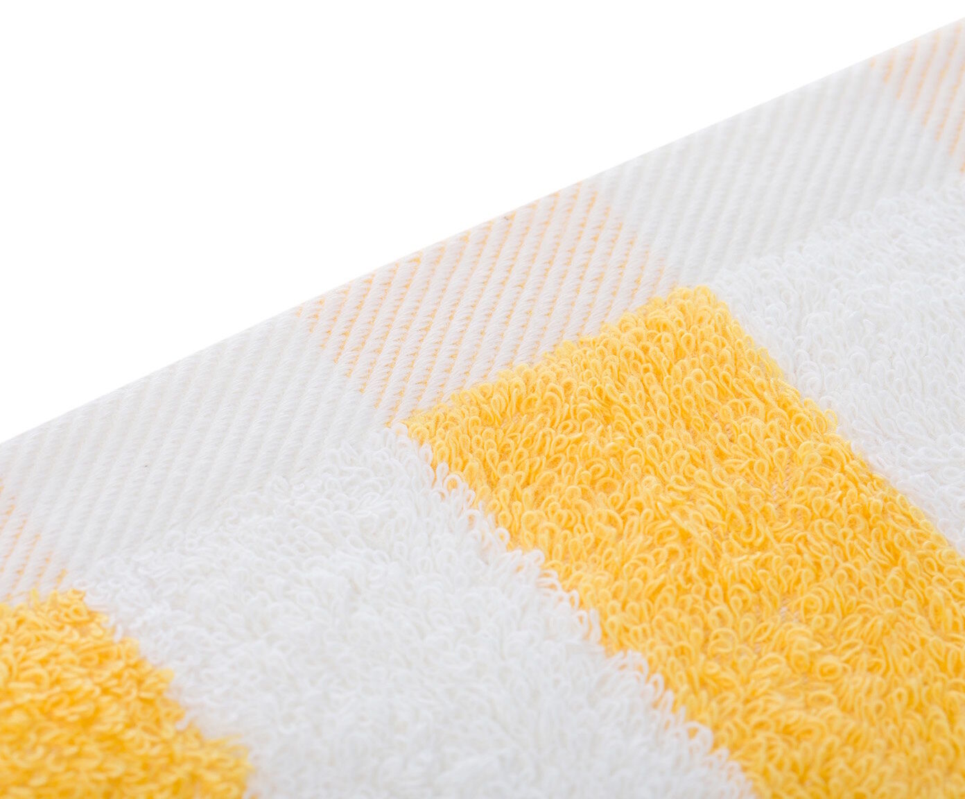 2er Pack Saunatücher Weiß Gelb gestreift 70x200 cm