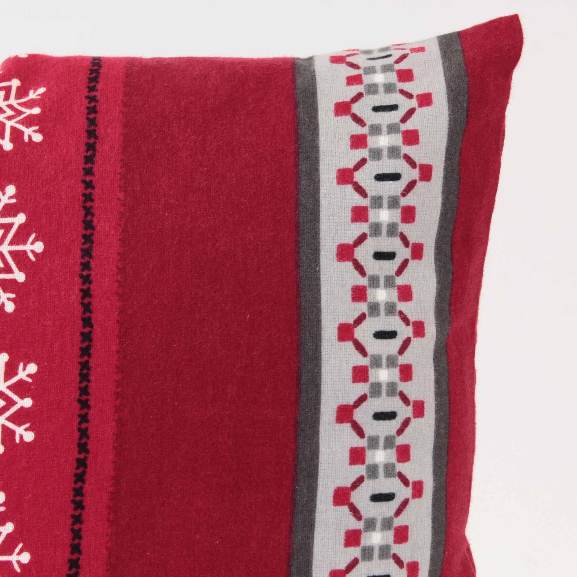 Kissenbezug 40x40 cm Schneeflocke Streifen Flanell