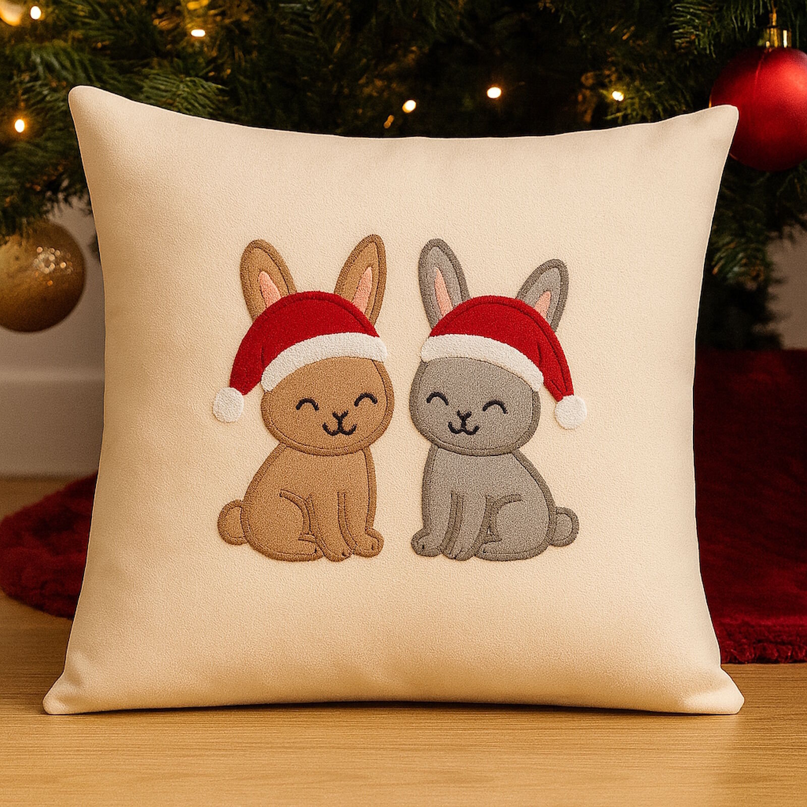 Weihnachtskissen Hasen 40x40 cm