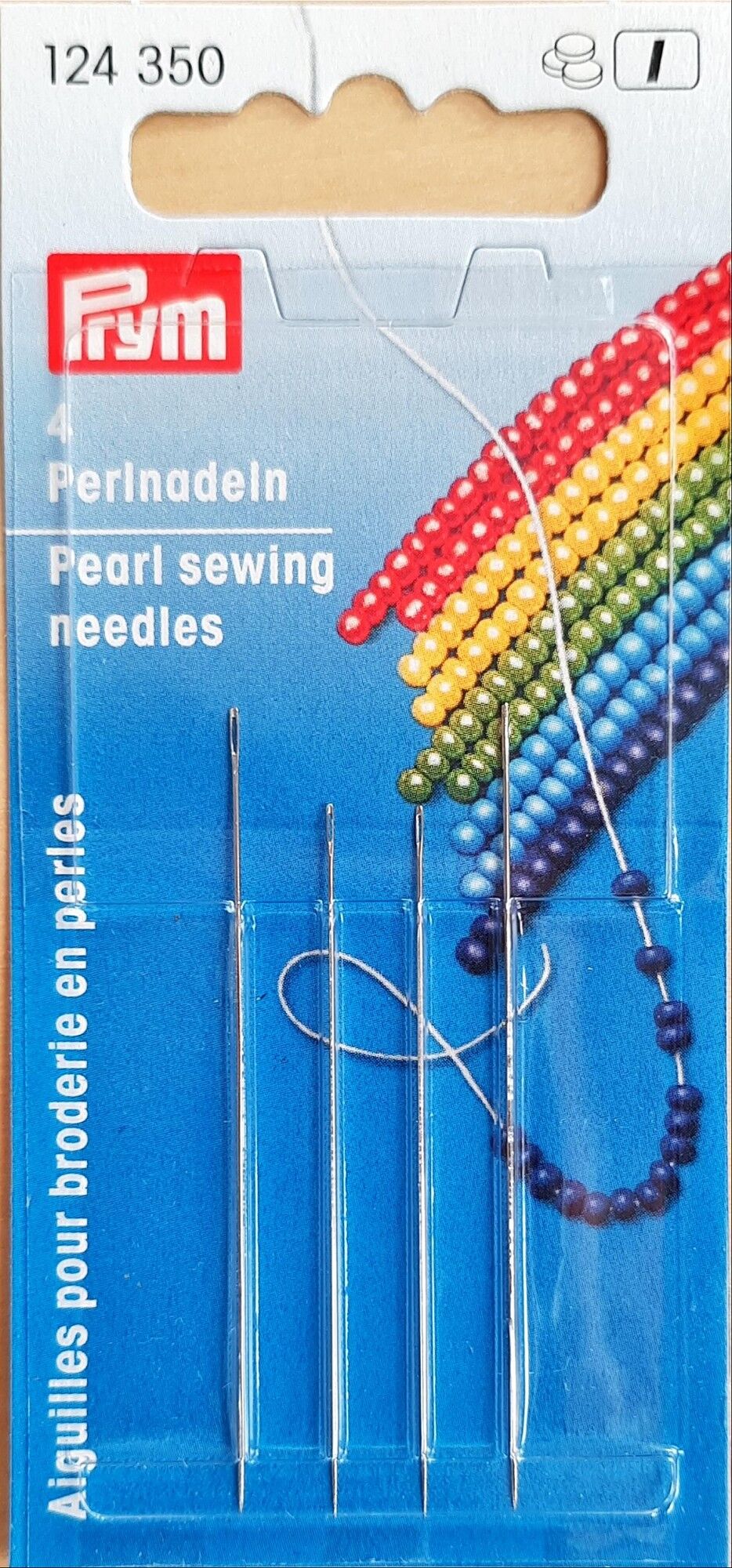 Perlnadel mit Goldöhr ST 10/12 0,45x55/0,4x50 mm silberfarbi