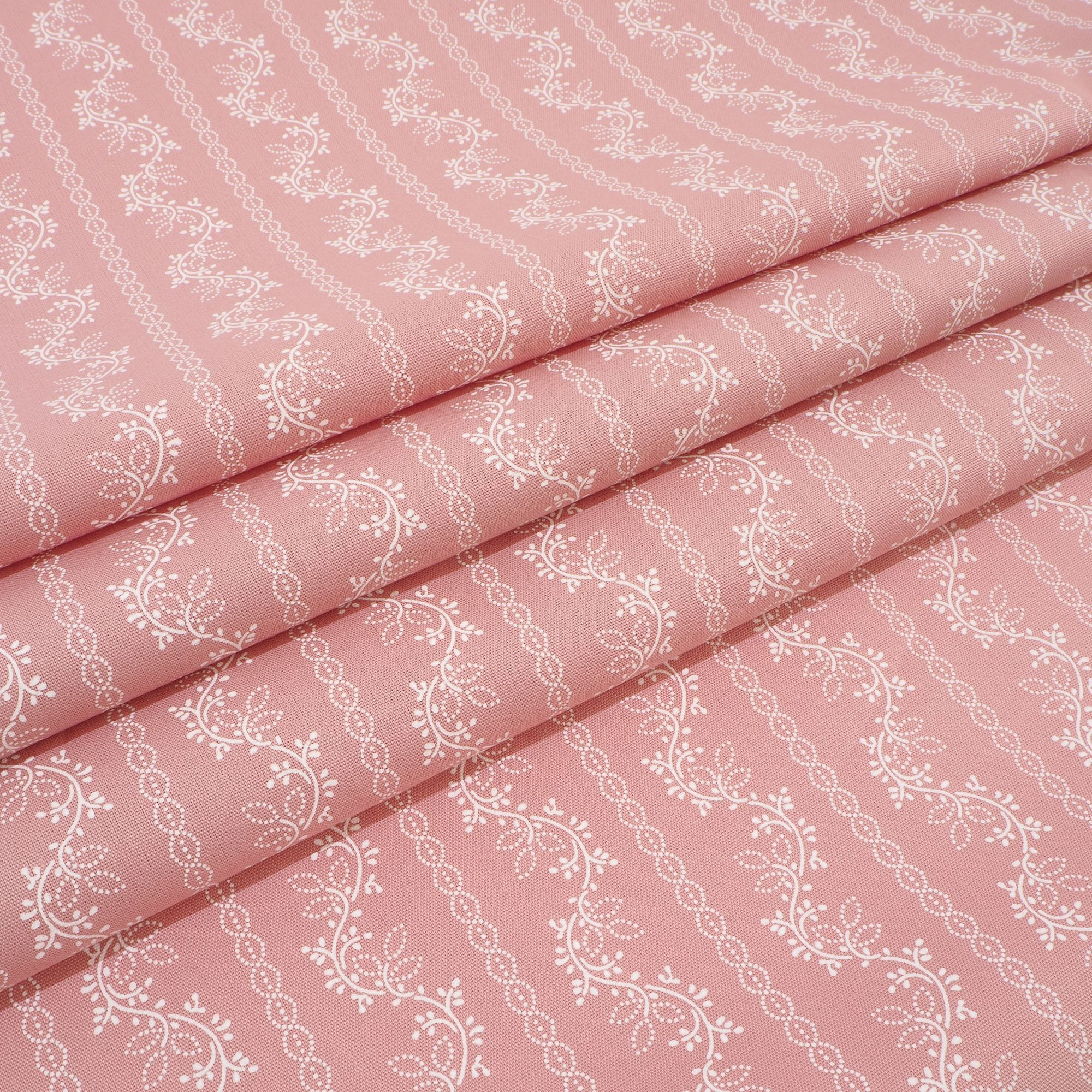 Dirndlstoff Blumen Streifen Rosa Flori Tracht