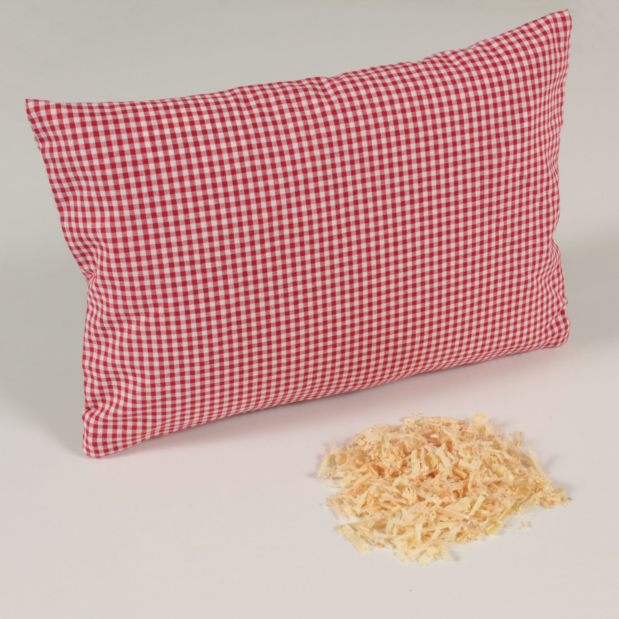 Zirbenkissen 20x30 cm Karo 2x2 mm Rot ca. 200 g Füllung