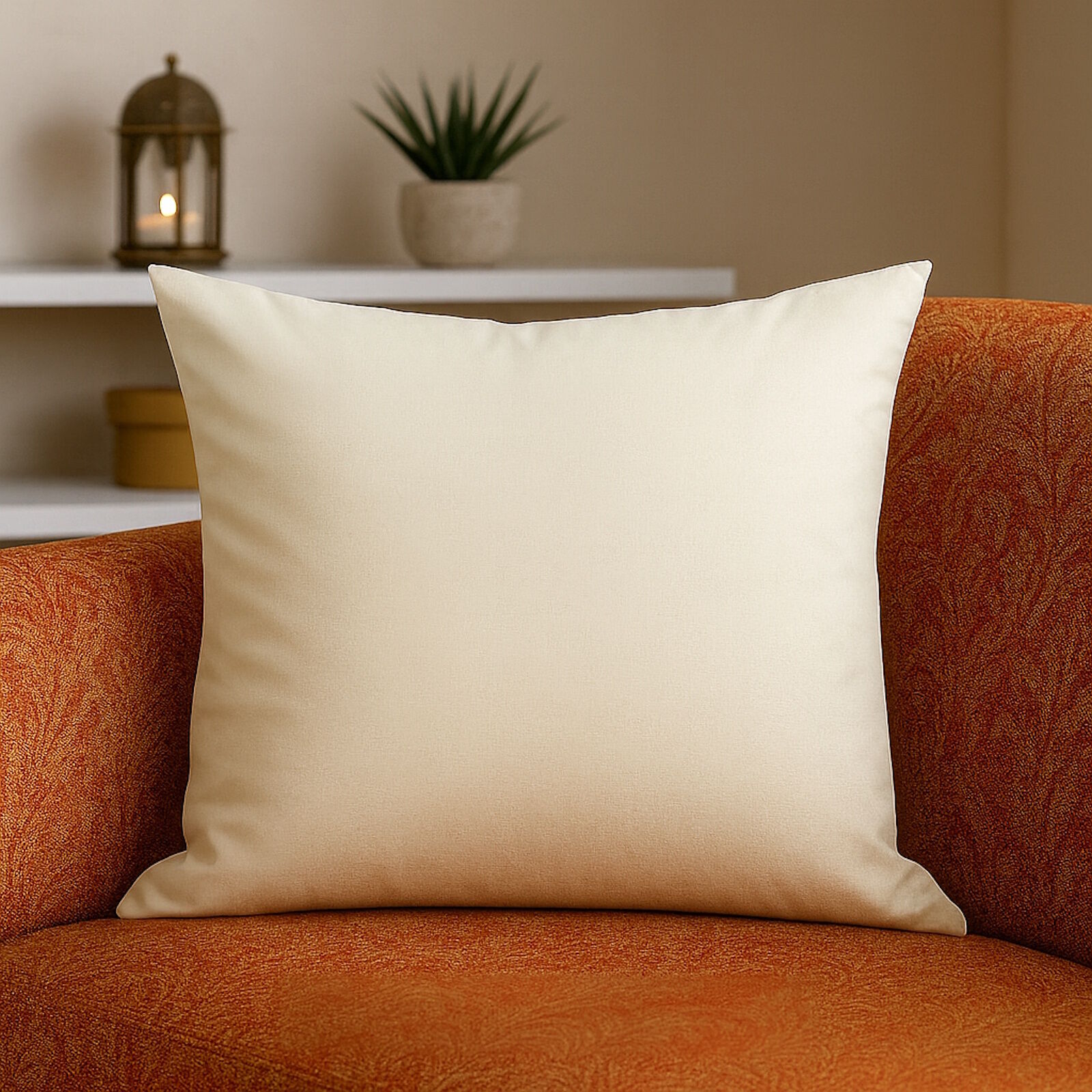 Kissenbezug Dupion Seide Creme