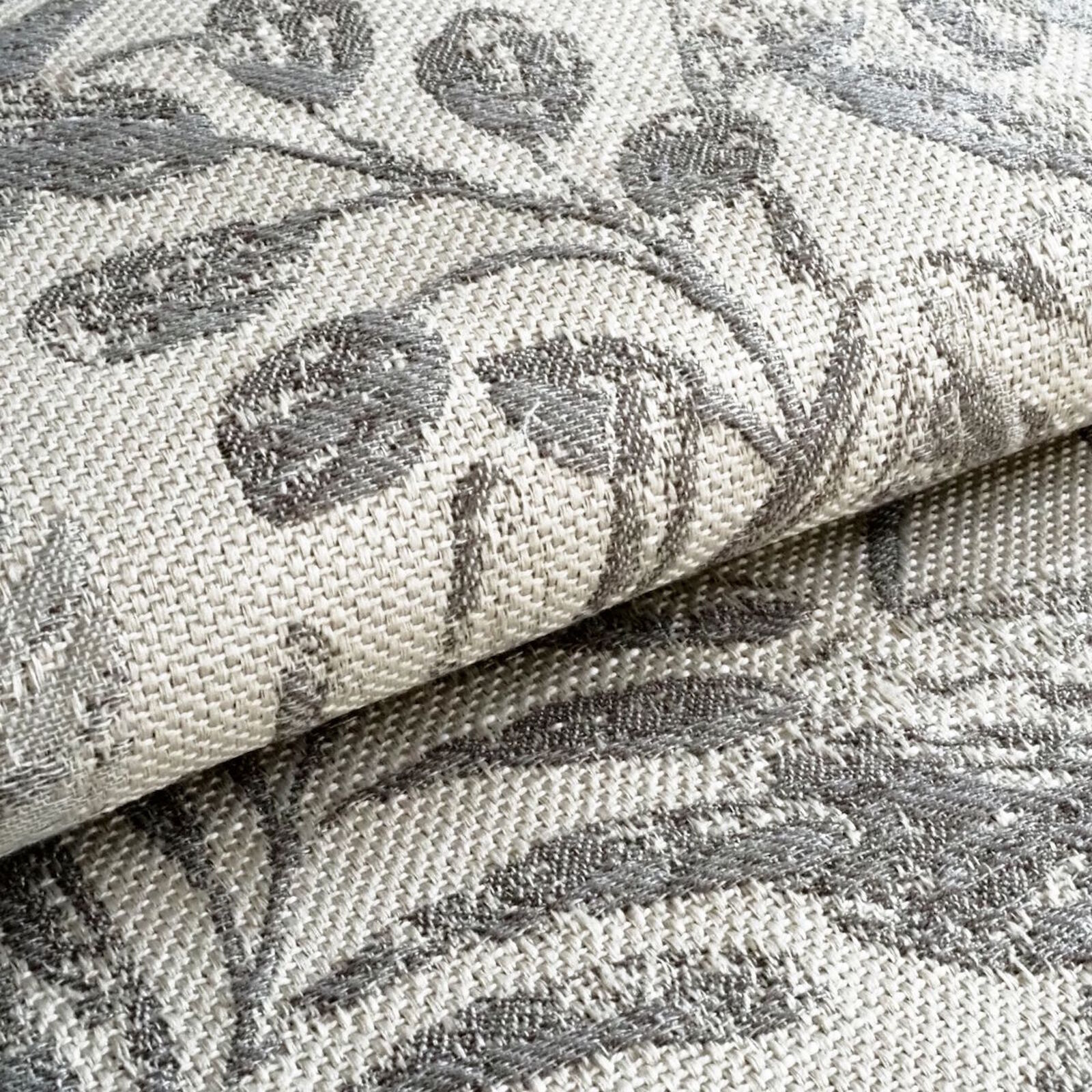 Polsterstoff Blumen Flowers Grau