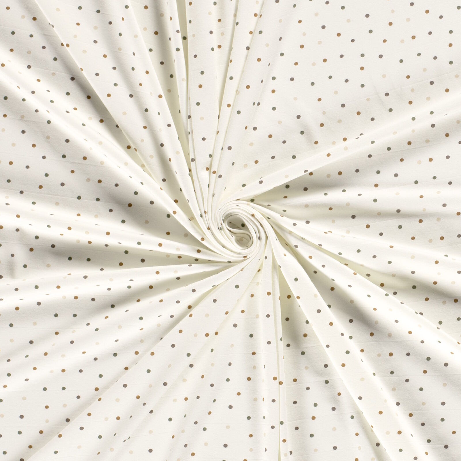 Jersey Stoff Punkte Braun Grau Beige Meterware 150 cm