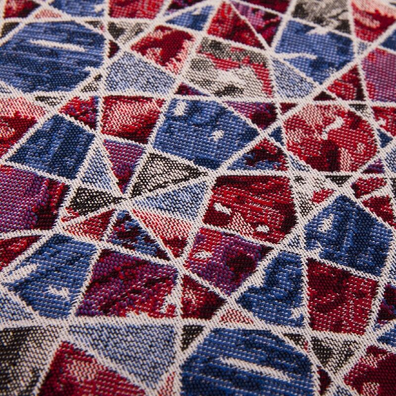 Komplettkissen 40x40 cm Mosaik Rot Blau
