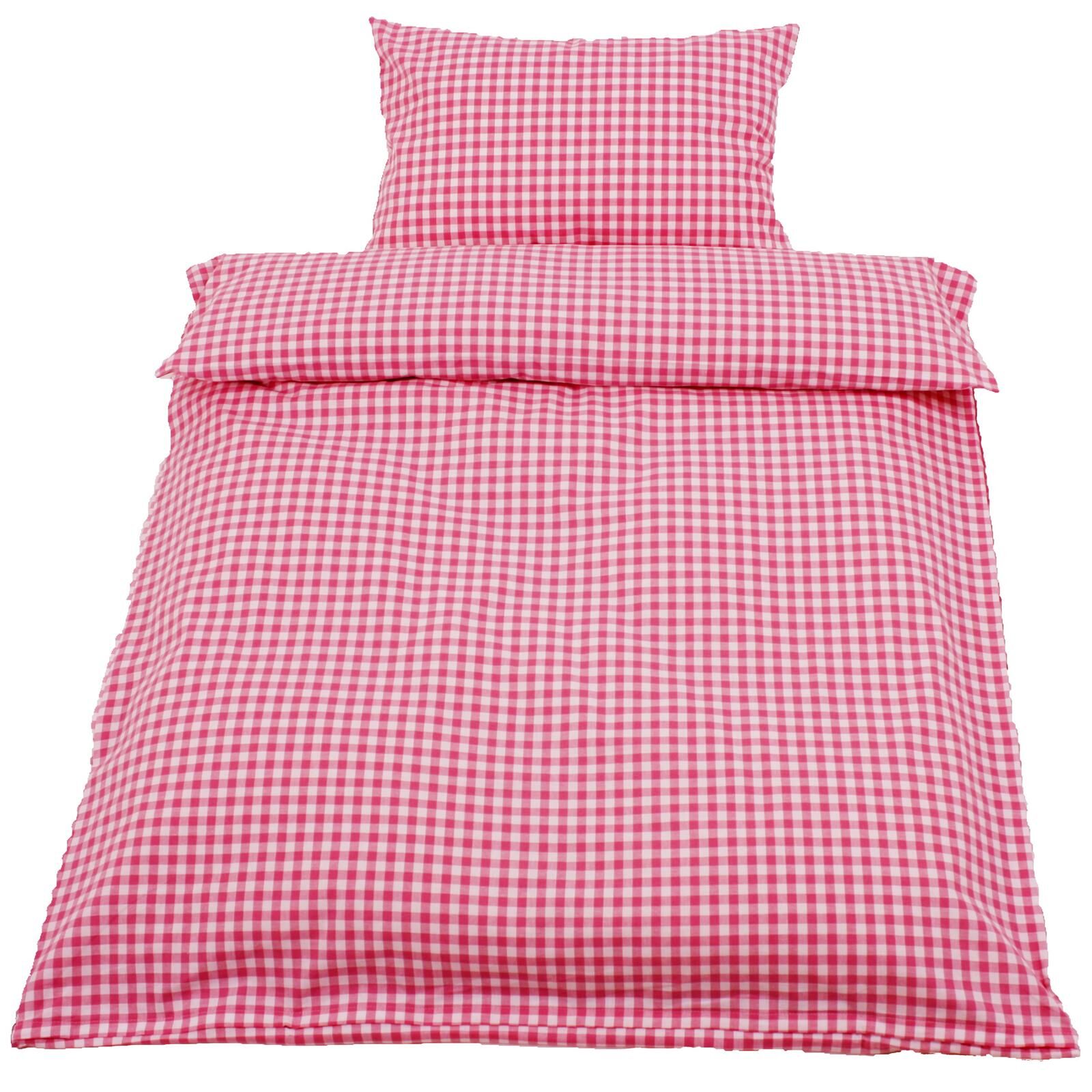 Kinderbettwäsche Kariert Rosa