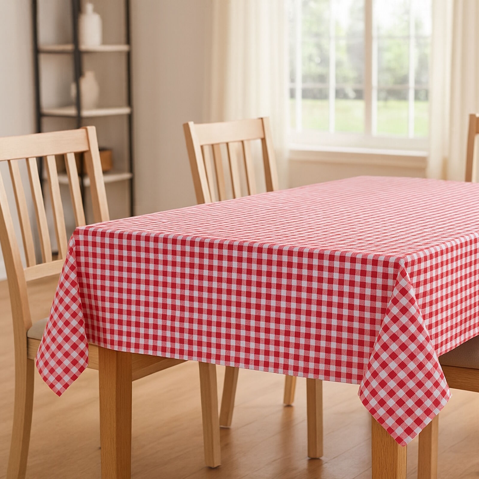 Tischdecke Karo 1x1 cm Rot Baumwolle-80x80 cm