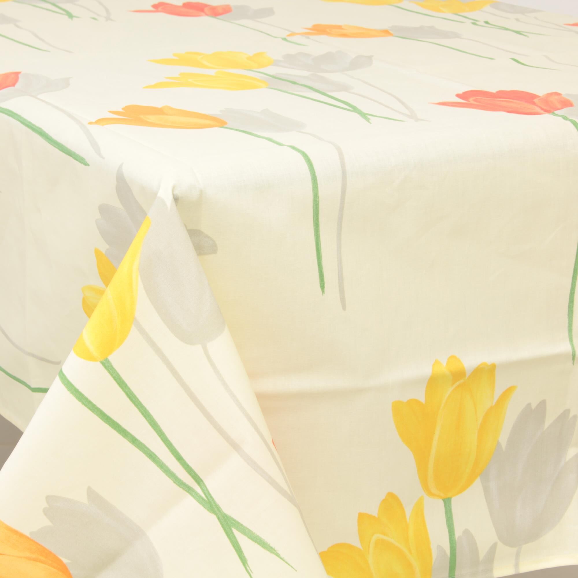 Outdoor Tischdecke 130x170 cm Tulpen Creme
