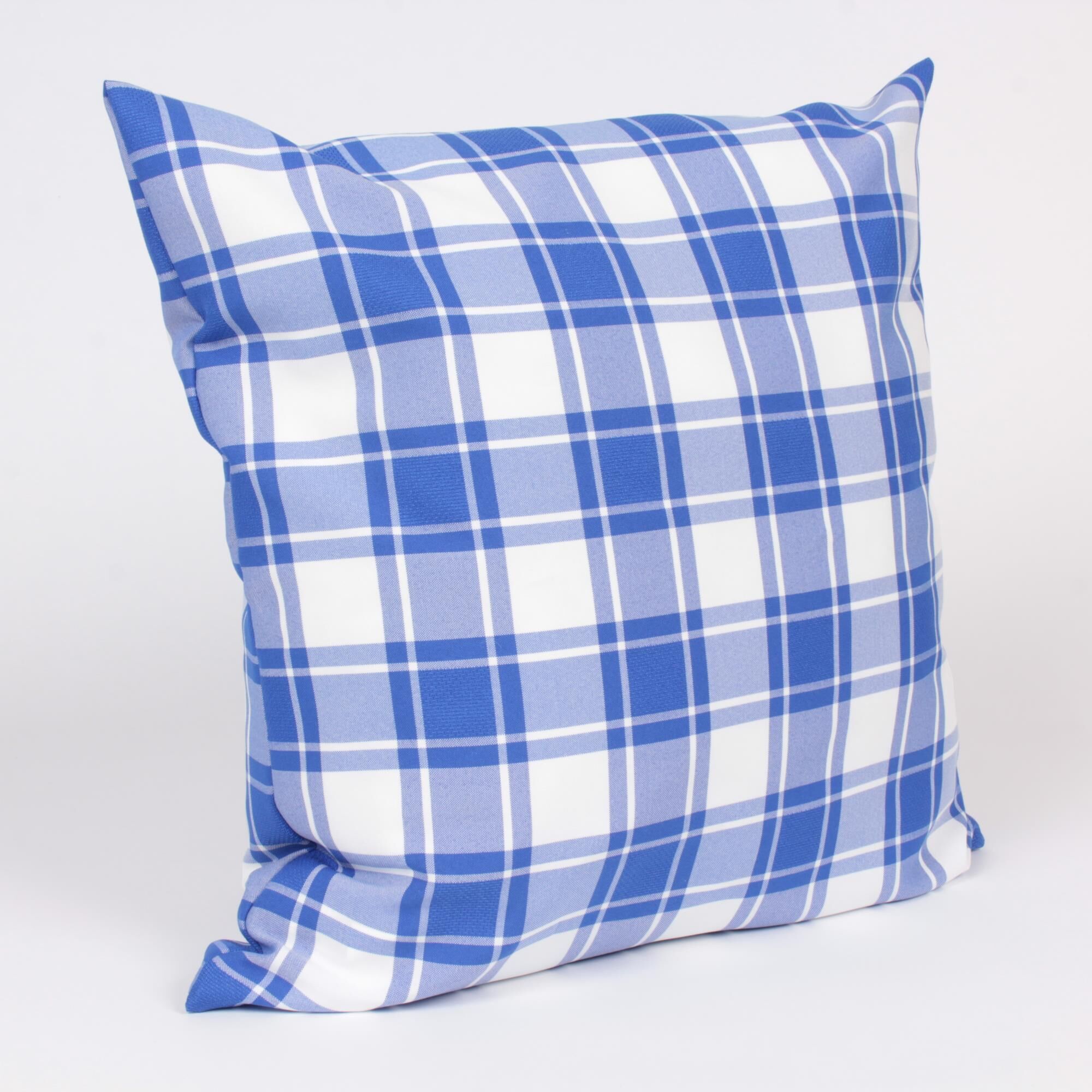 Kissenbezug 50x50 cm Streifenkaro Blau Polyester