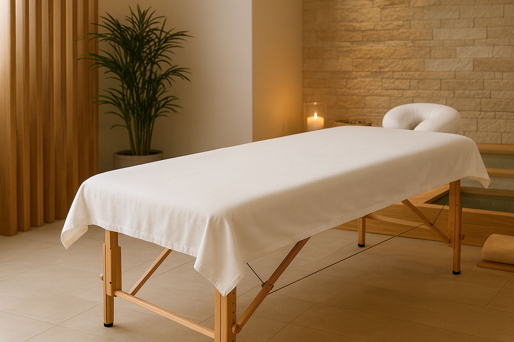 Massagelaken 80x200 cm Weiß Baumwolle