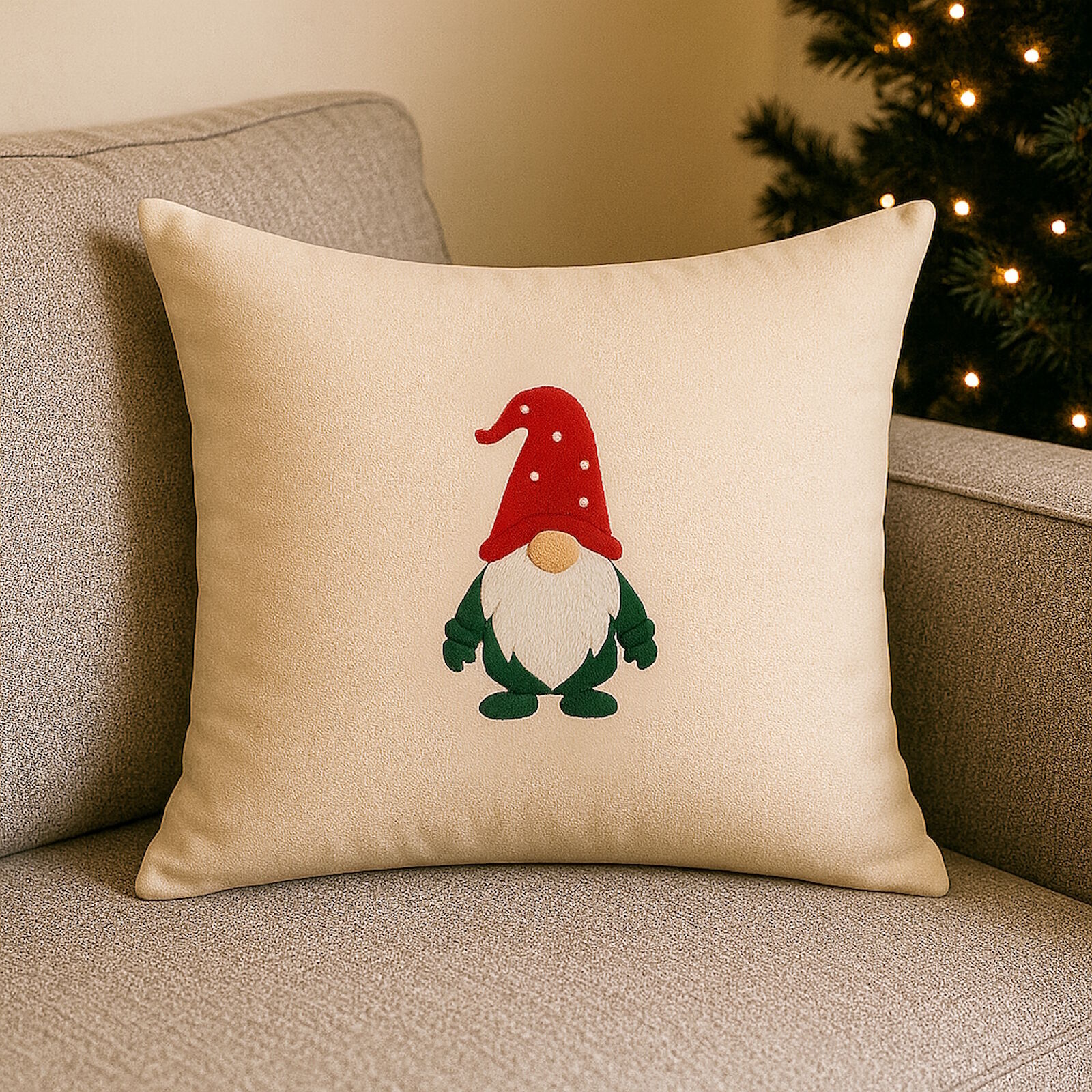 Weihnachtskissen Wichtel 40x40 cm